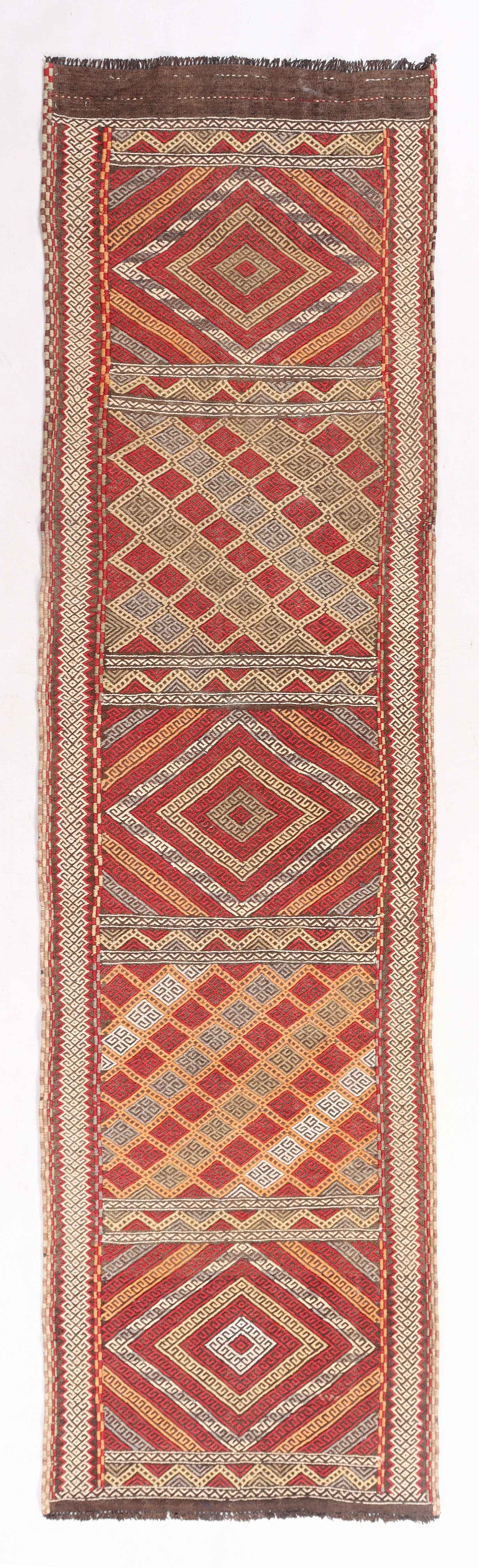 2' 6" X 9' Multy Handmade Suzani Kilim Rug Runner