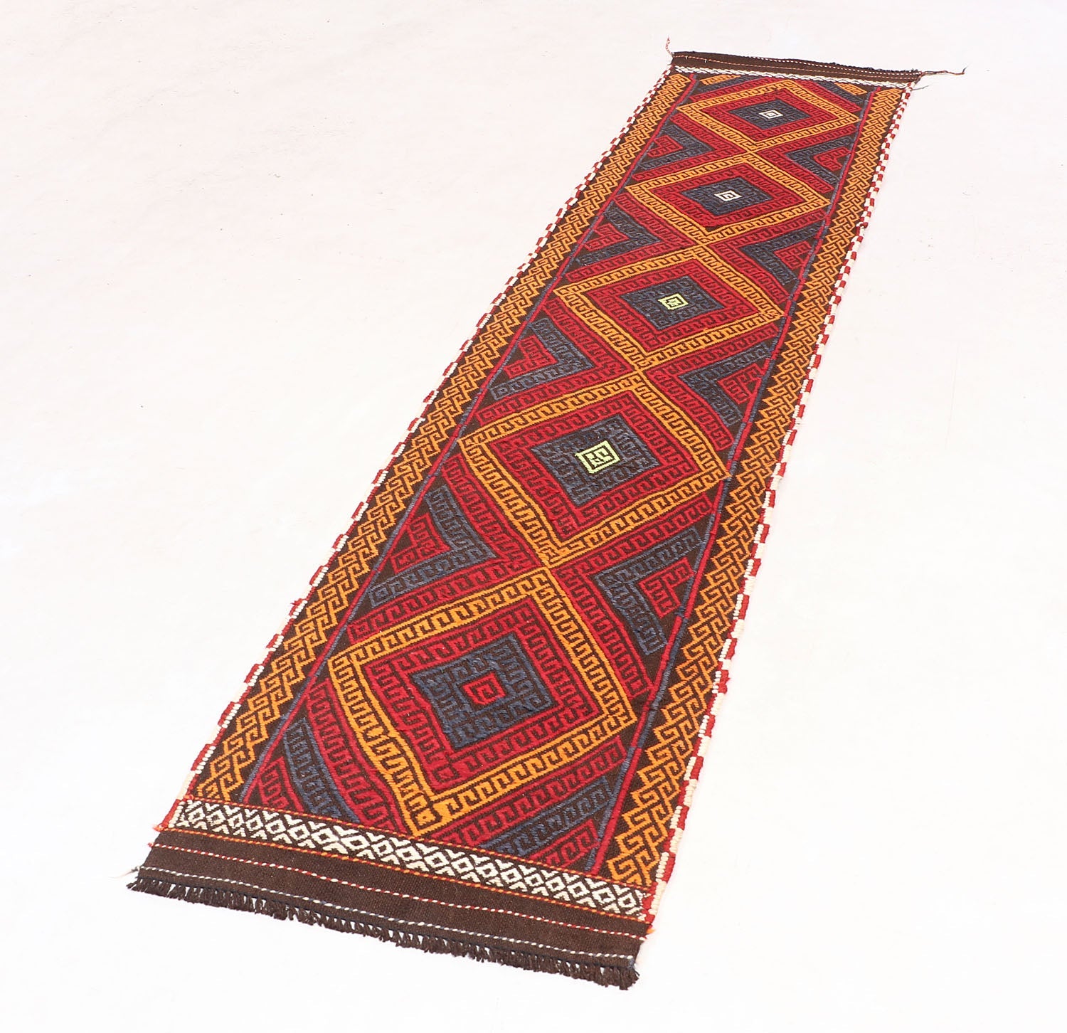 2' 6" X 9' Multy Handmade Suzani Kilim Rug Runner