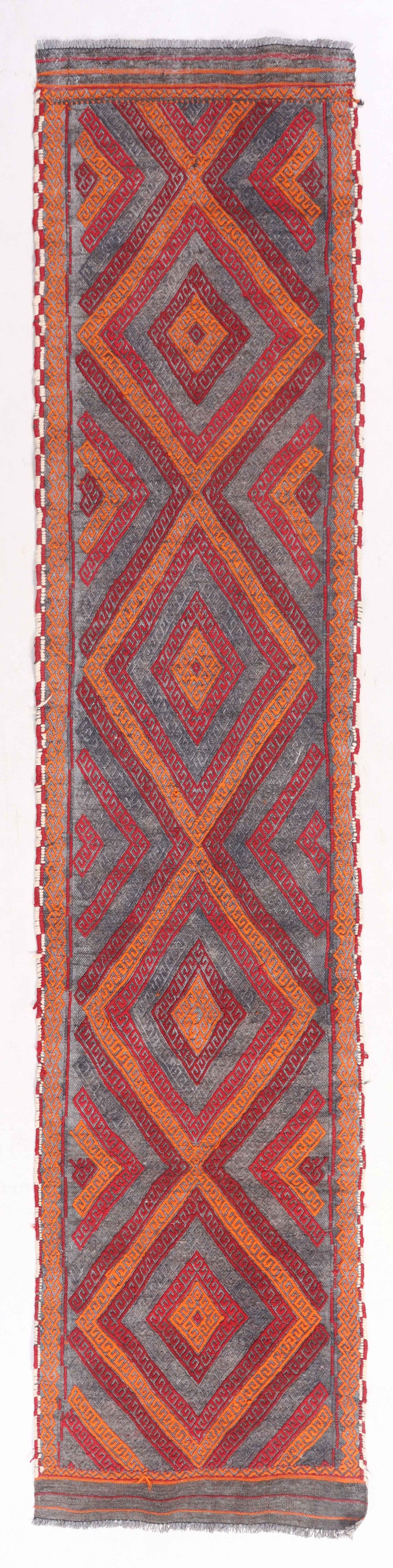 2' 6" X 9' Multy Handmade Suzani Kilim Rug Runner