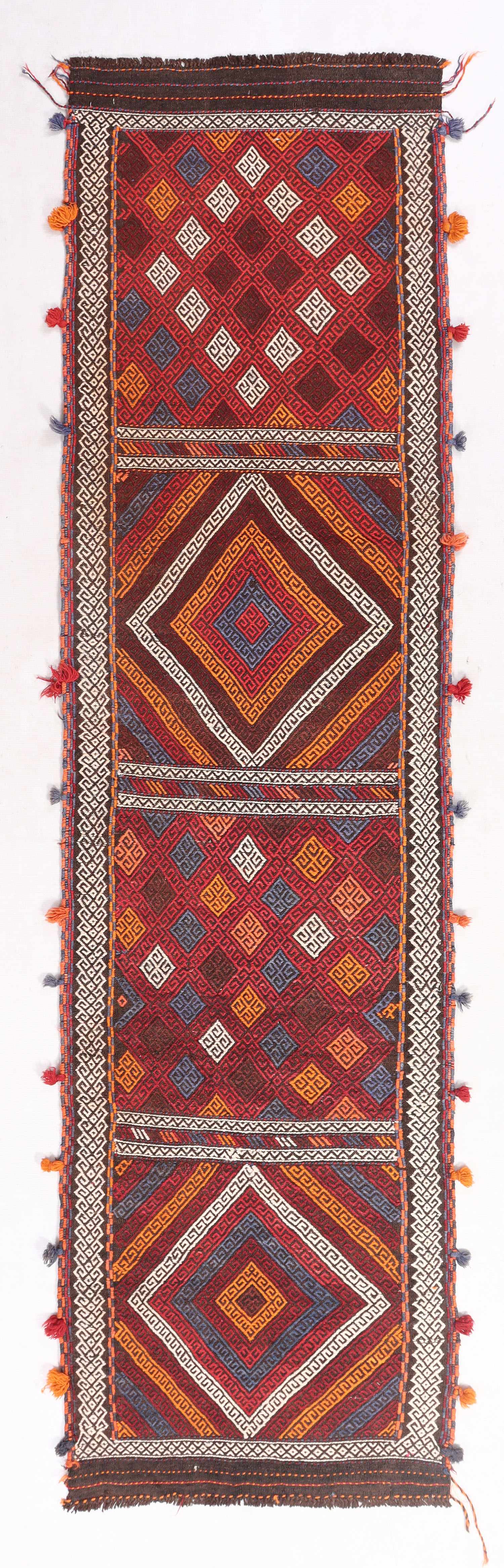 2' 6" X 9' Multy Handmade Suzani Kilim Rug Runner