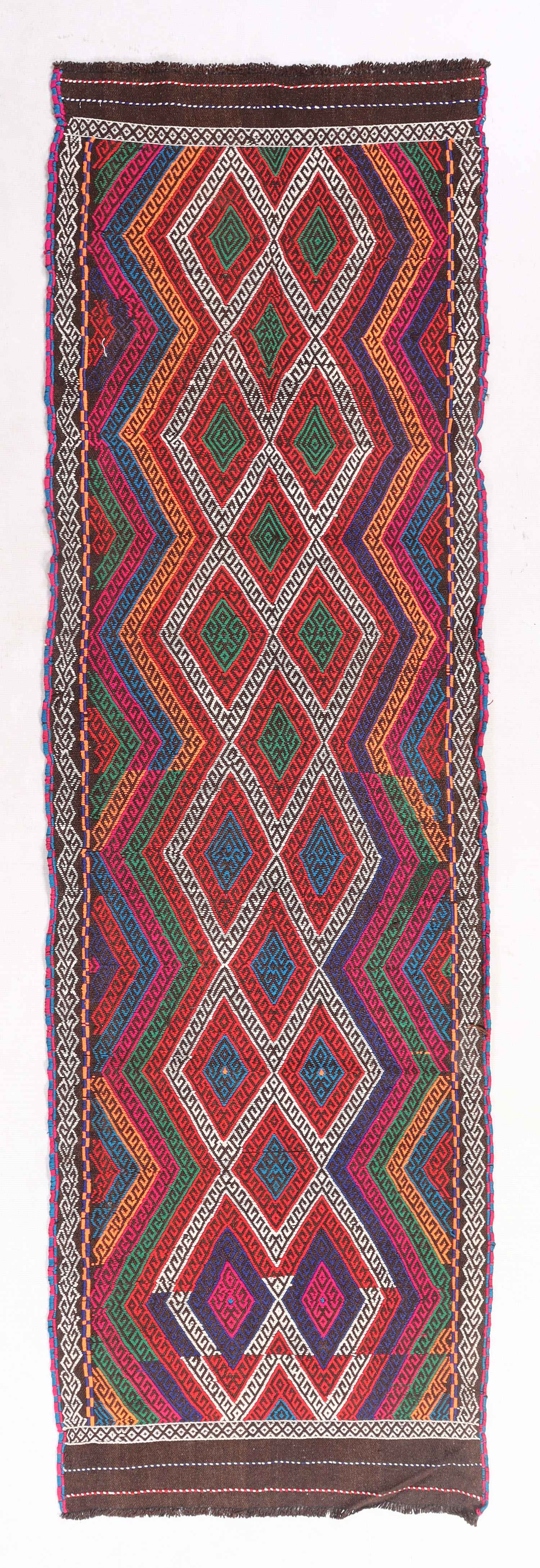 2' 6" X 9' Multy Handmade Suzani Kilim Rug Runner