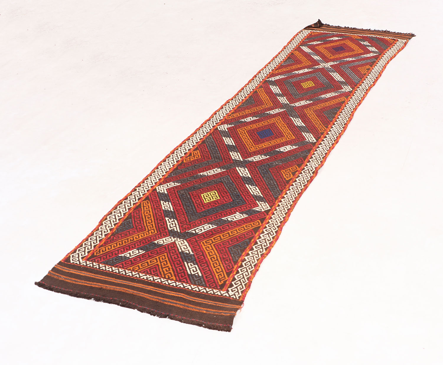 2' 6" X 9' Multy Handmade Suzani Kilim Rug Runner