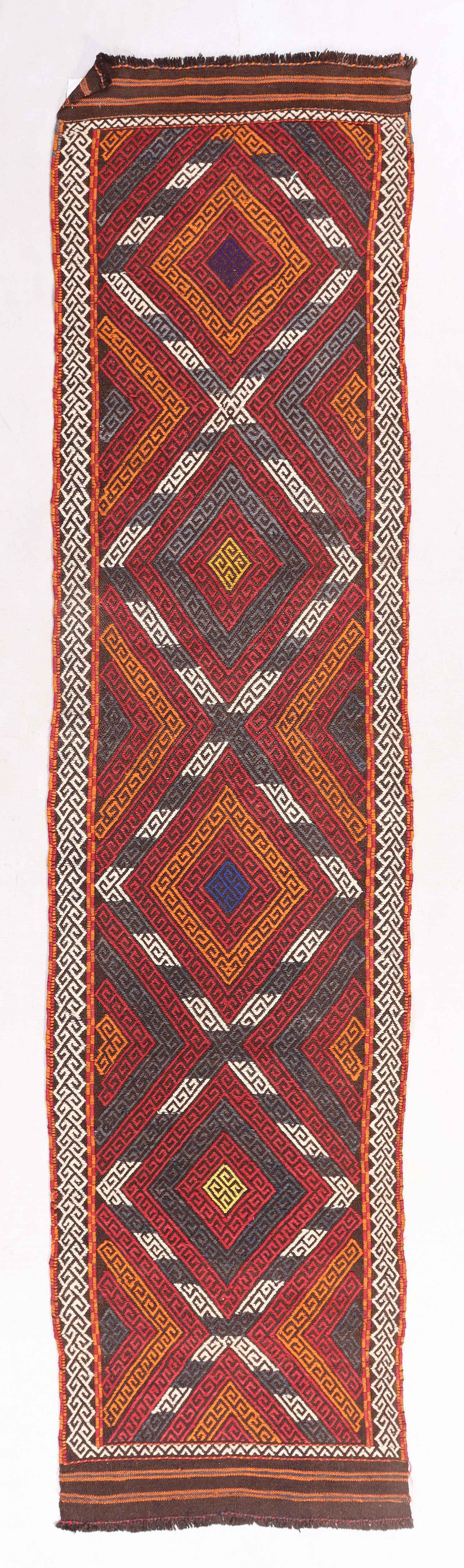 2' 6" X 9' Multy Handmade Suzani Kilim Rug Runner