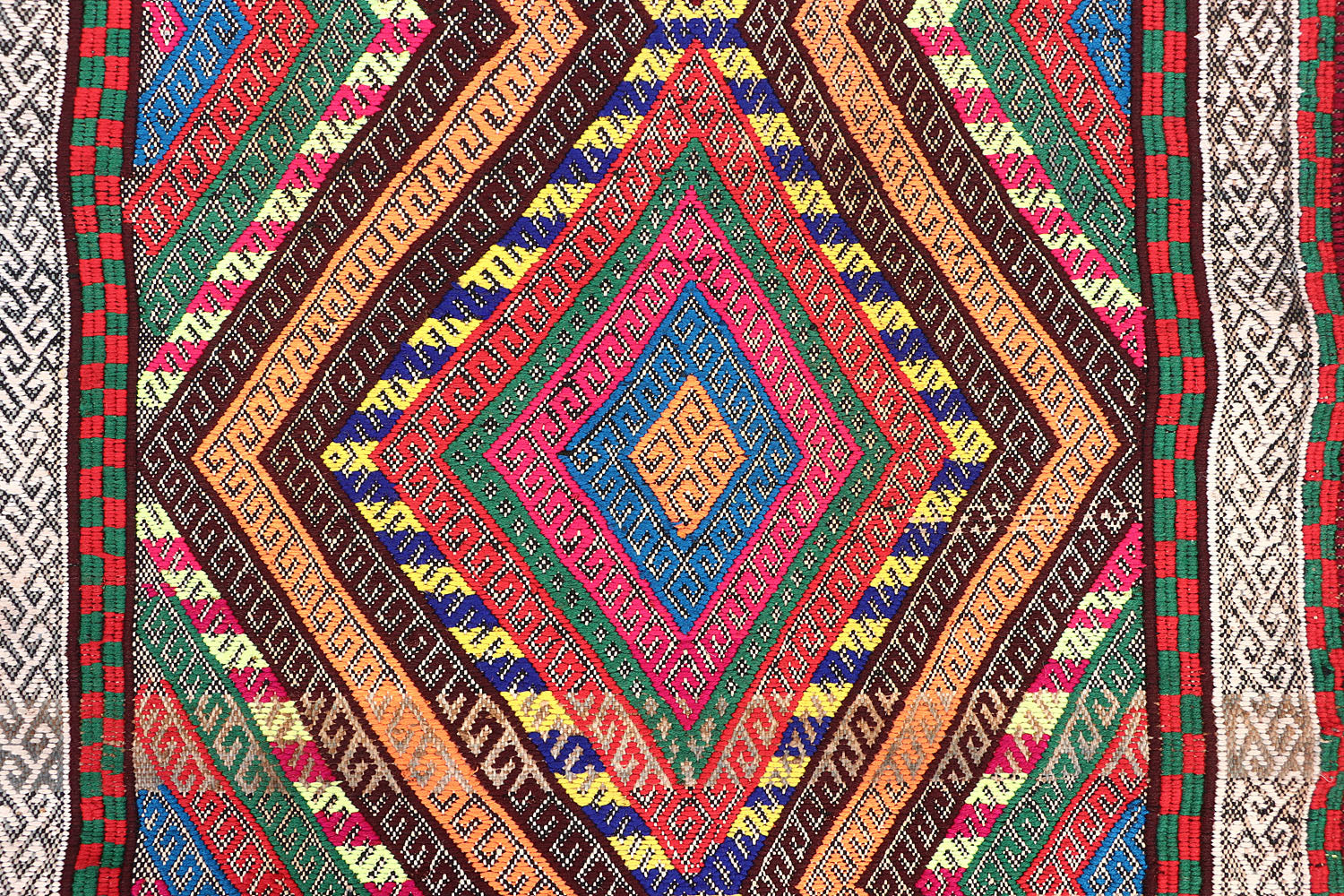 2' 6" X 9' Multy Handmade Suzani Kilim Rug Runner