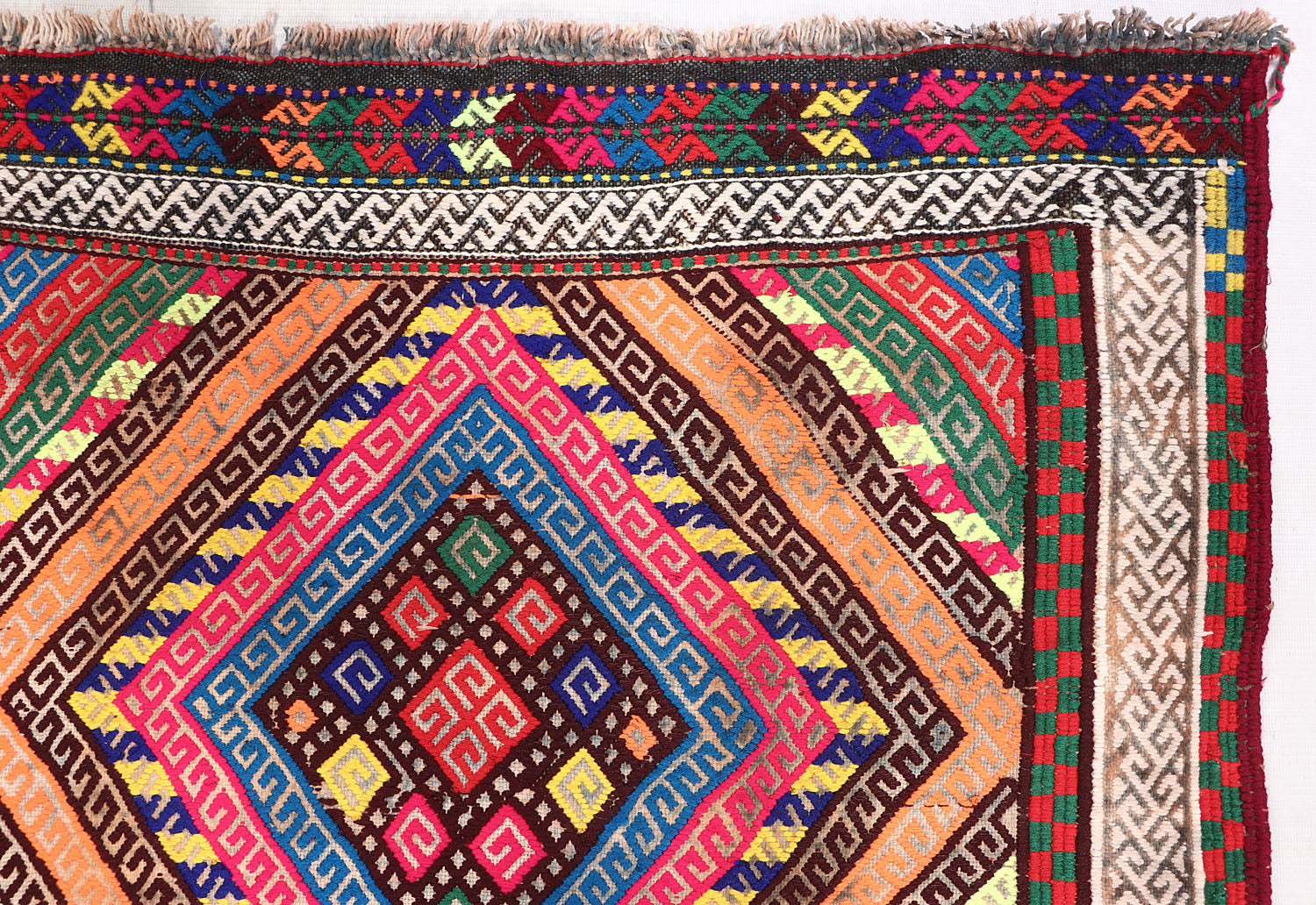 2' 6" X 9' Multy Handmade Suzani Kilim Rug Runner