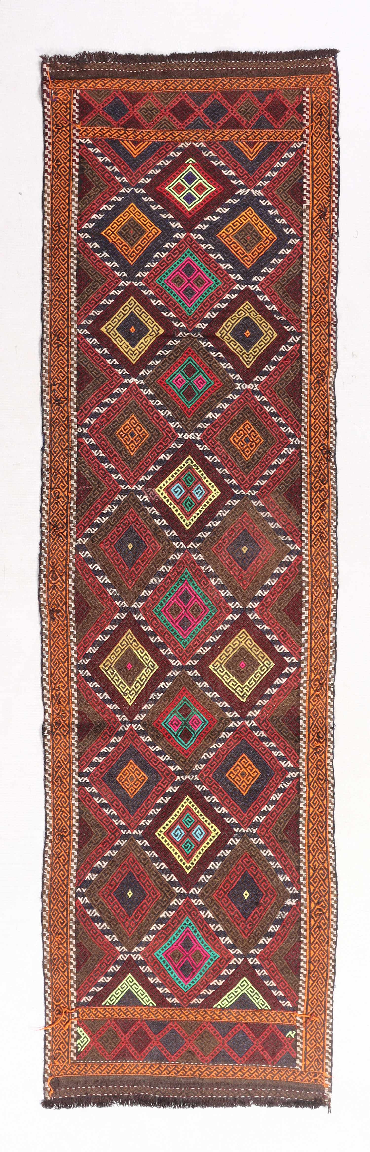 2' 6" x 8' Multy Handmade Suzani Kilim Rug Runner