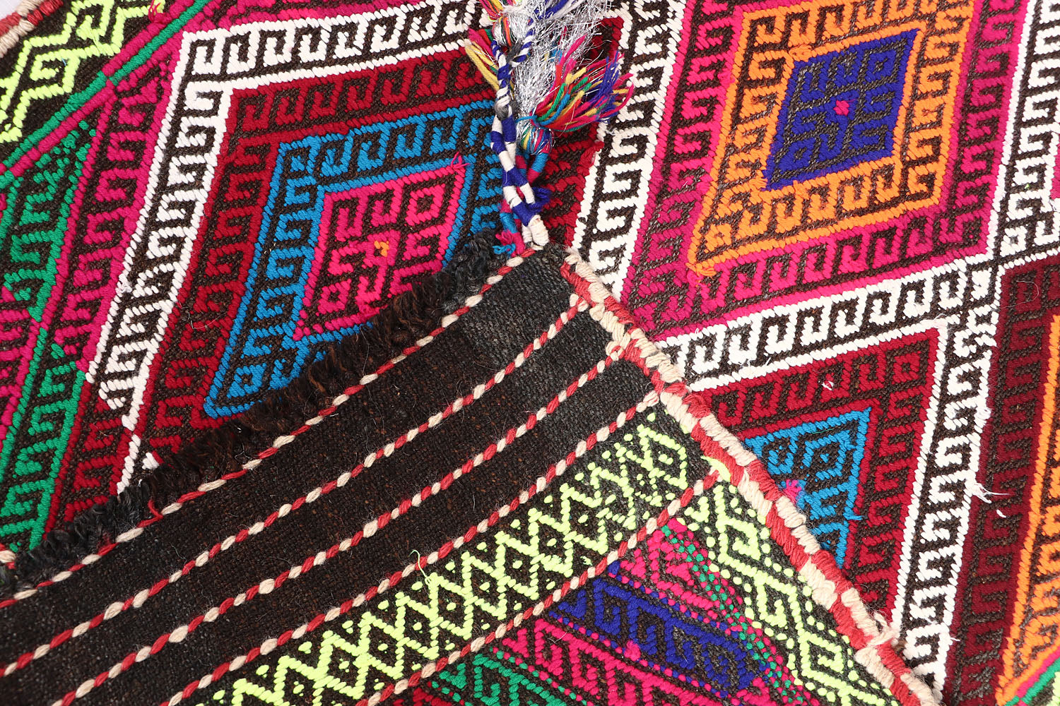 2' 6" x 8' Multy Handmade Suzani Kilim Rug Runner