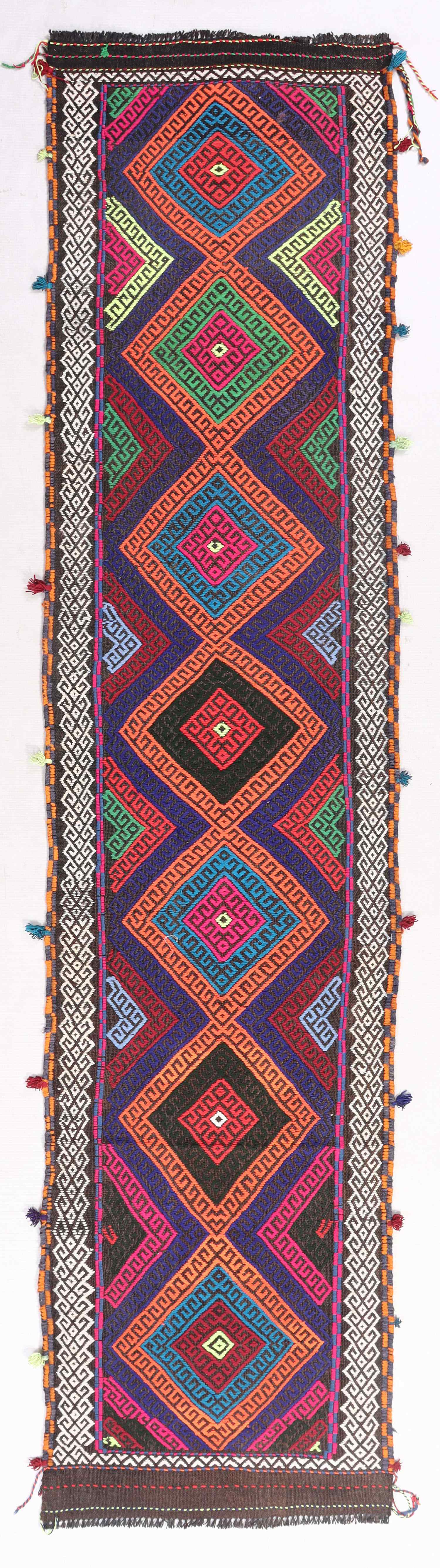 2' 6" x 10' Multy Handmade Suzani Kilim Rug Runner