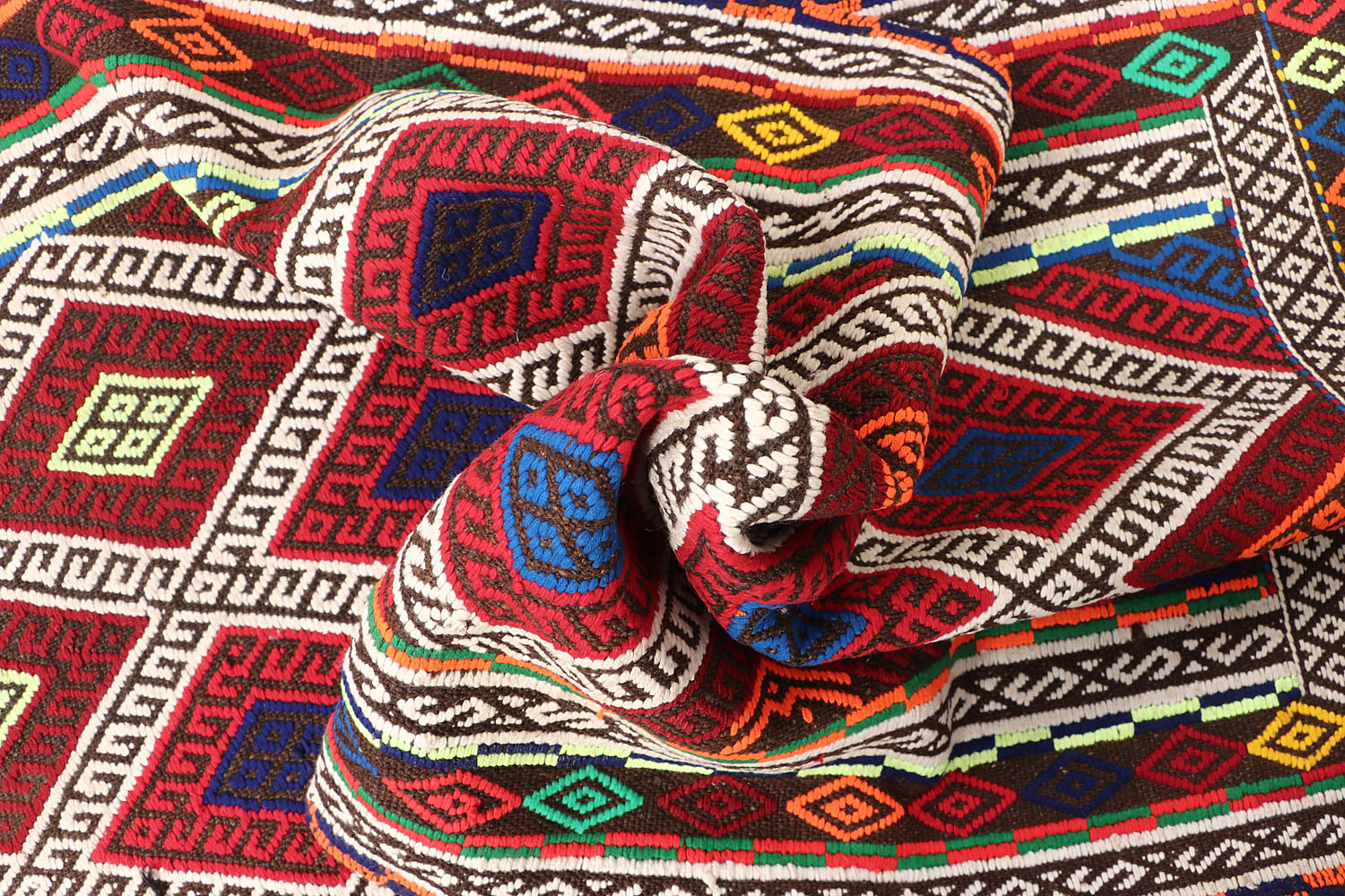 10' 6" X 2' 6" Multy Handmade Suzani Kilim Rug Runner