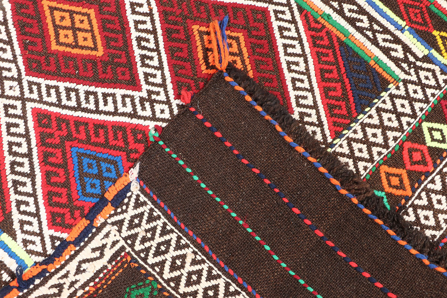 10' 6" X 2' 6" Multy Handmade Suzani Kilim Rug Runner
