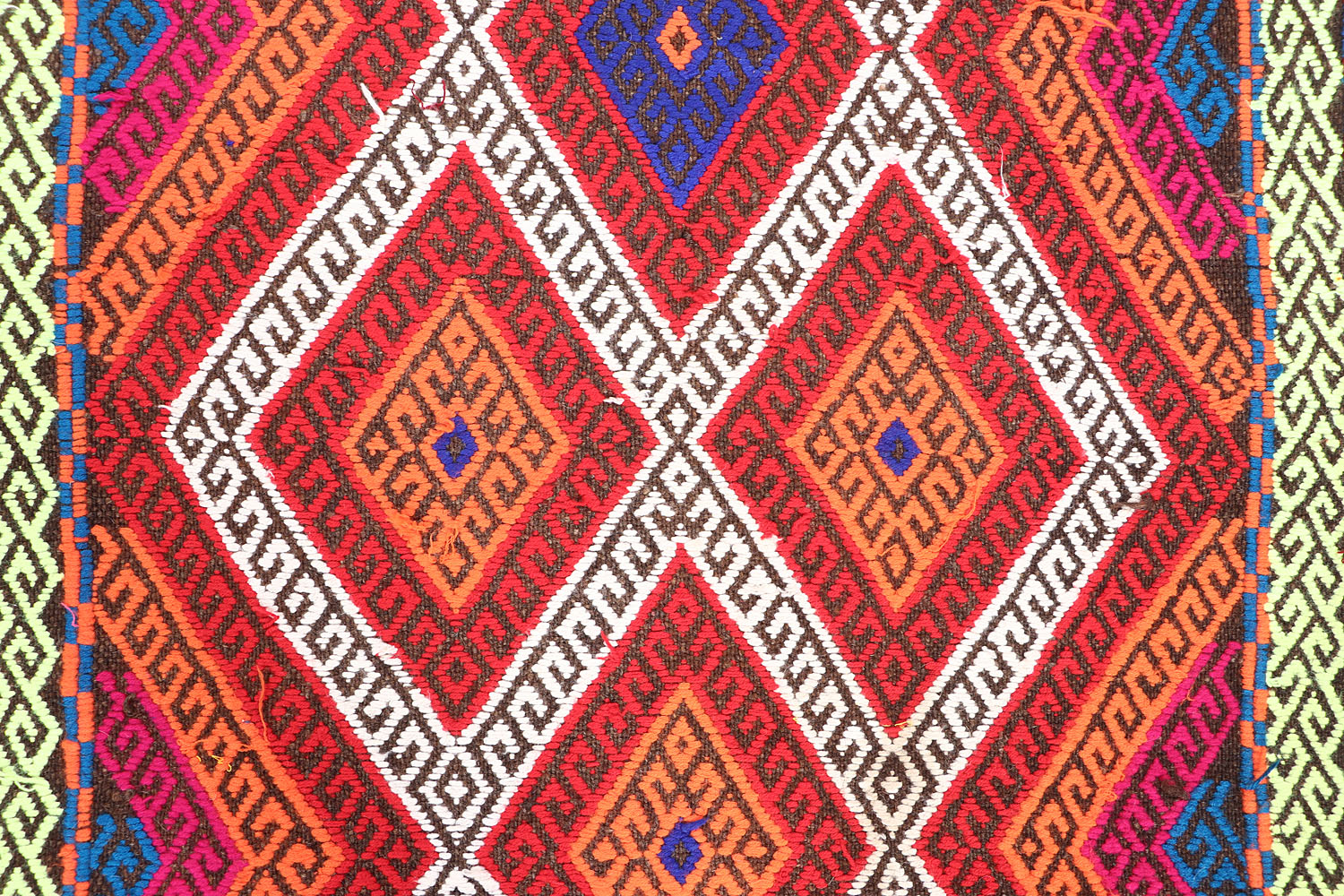 10' 6" X 2' 6" Multy Handmade Suzani Kilim Rug Runner