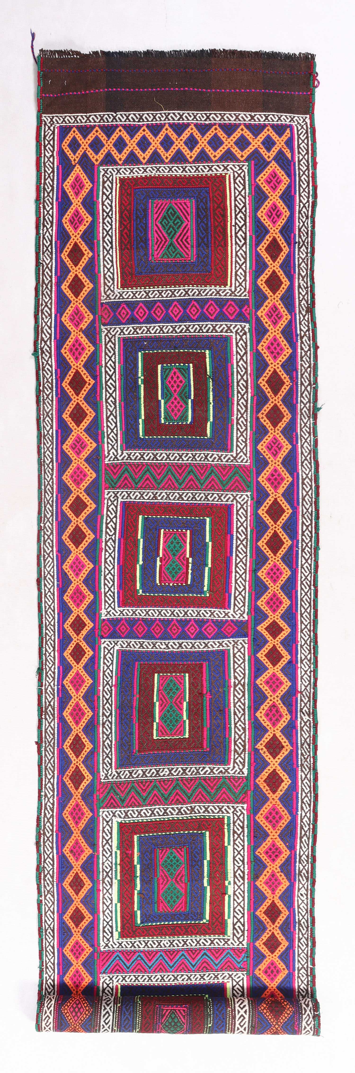 2' 6" x 12' Multy Handmade Suzani Kilim Rug Runner