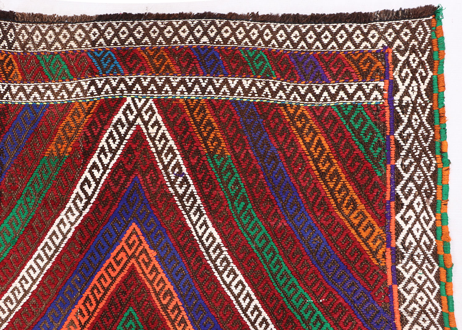 10' 6" X 2' 6" Multy Handmade Suzani Kilim Rug Runner