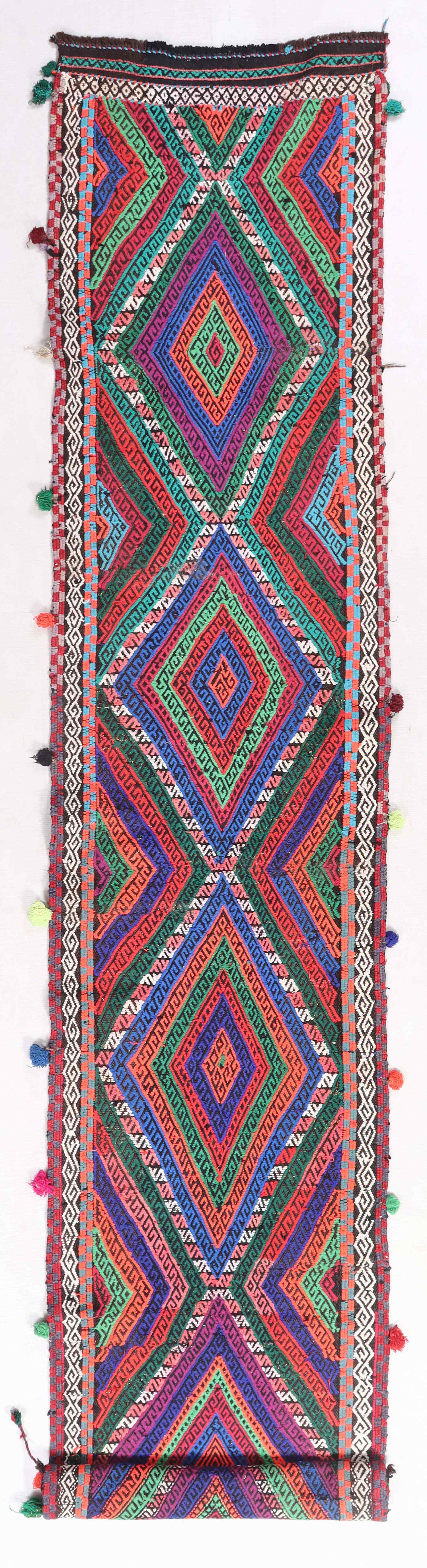 2' 6" x 10' Multy Handmade Suzani Kilim Rug Runner