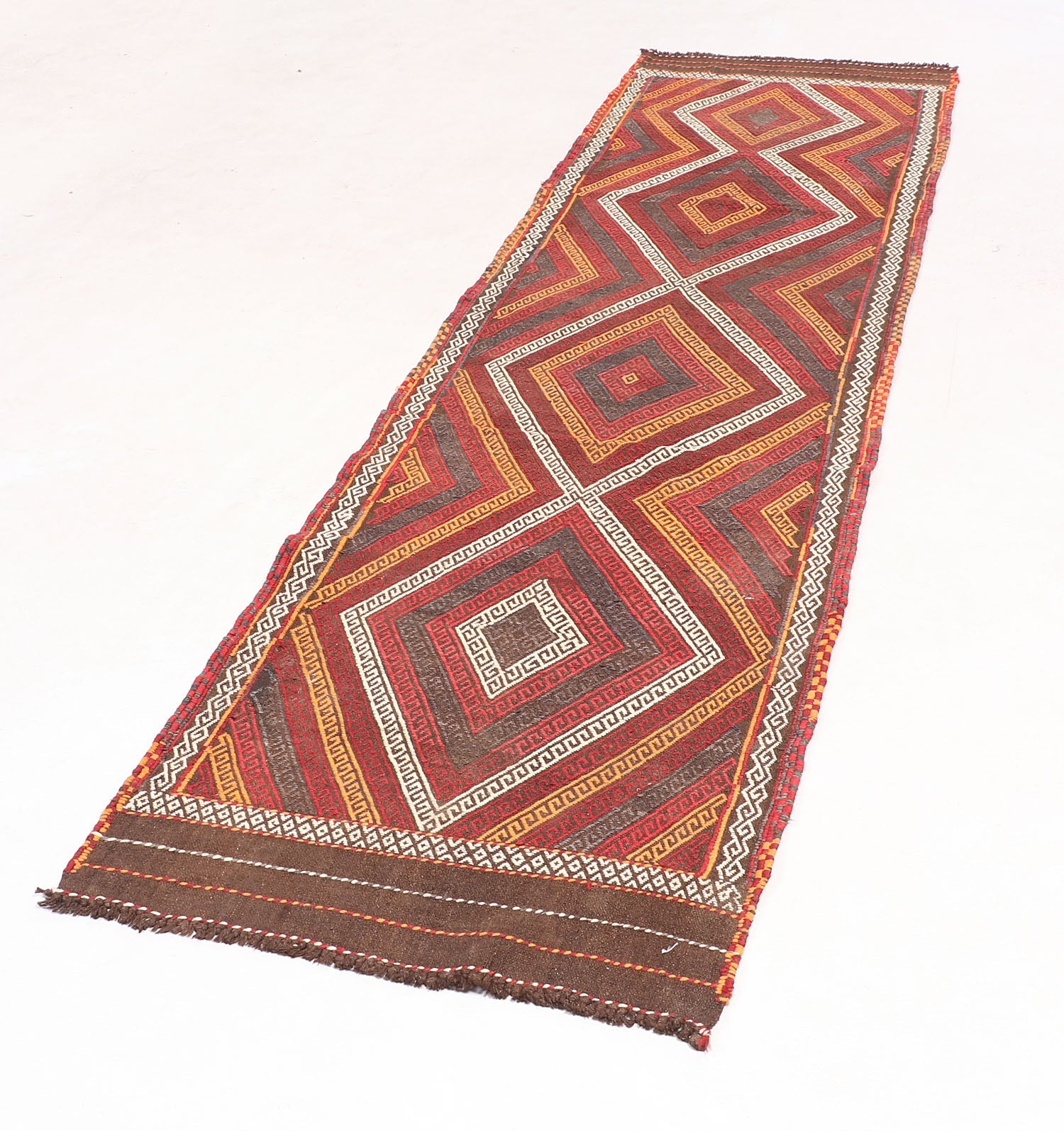 2' 6" X 9' Multy Handmade Suzani Kilim Rug Runner