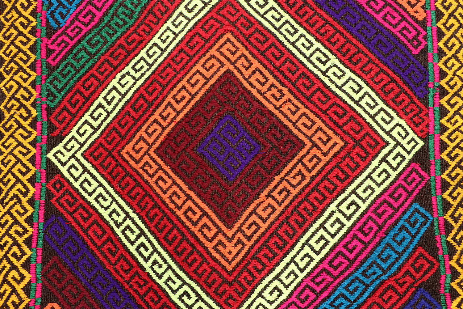 2' 6" X 9' Multy Handmade Suzani Kilim Rug Runner