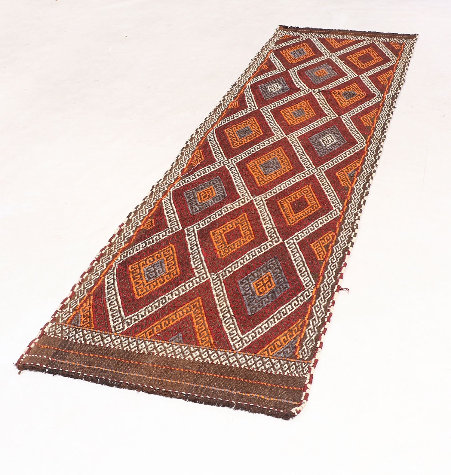 2' 6" X 9' Multy Handmade Suzani Kilim Rug Runner