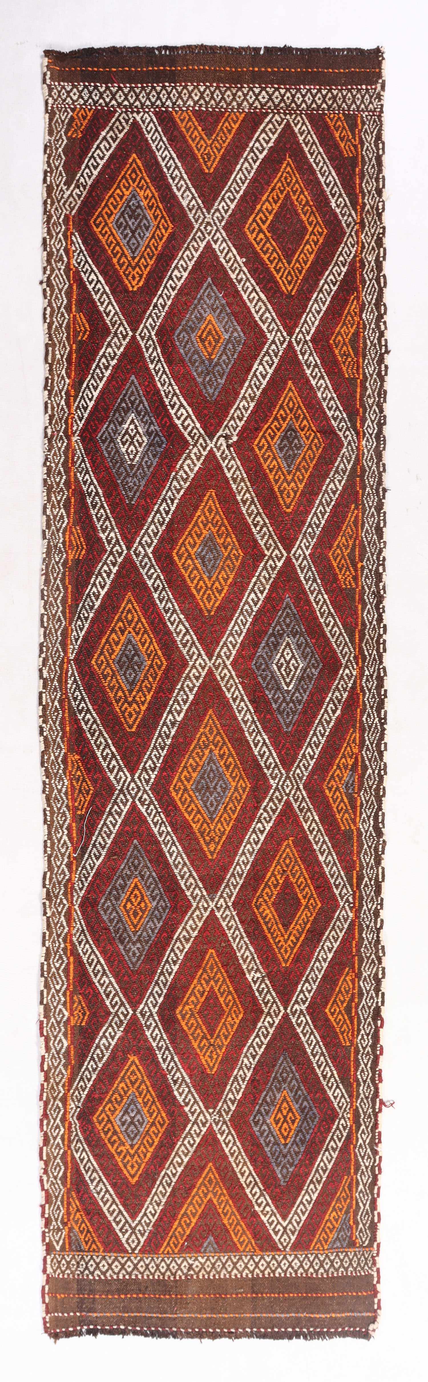 2' 6" X 9' Multy Handmade Suzani Kilim Rug Runner