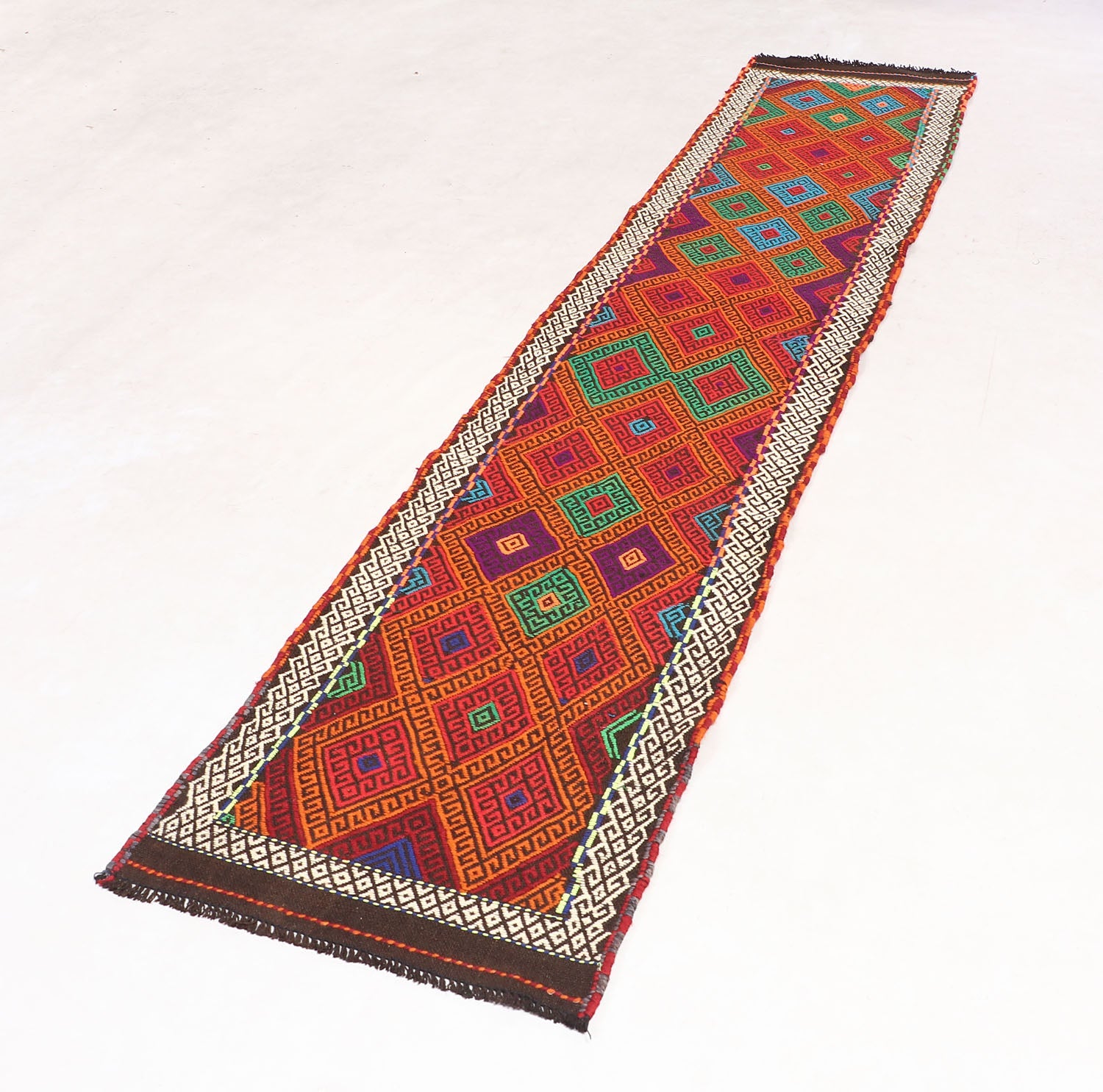 2' 6" x 10' Multy Handmade Suzani Kilim Rug Runner