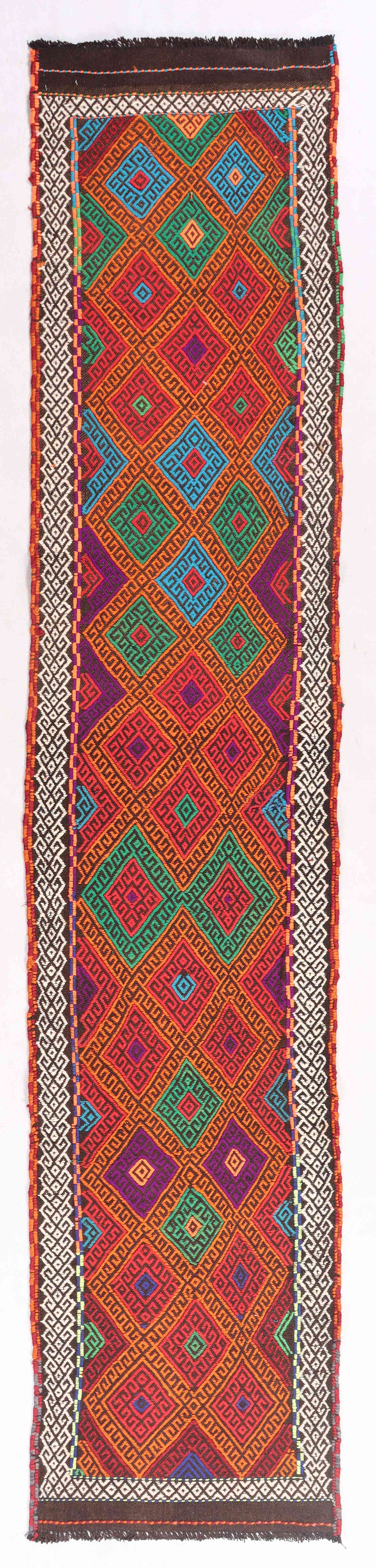 2' 6" x 10' Multy Handmade Suzani Kilim Rug Runner