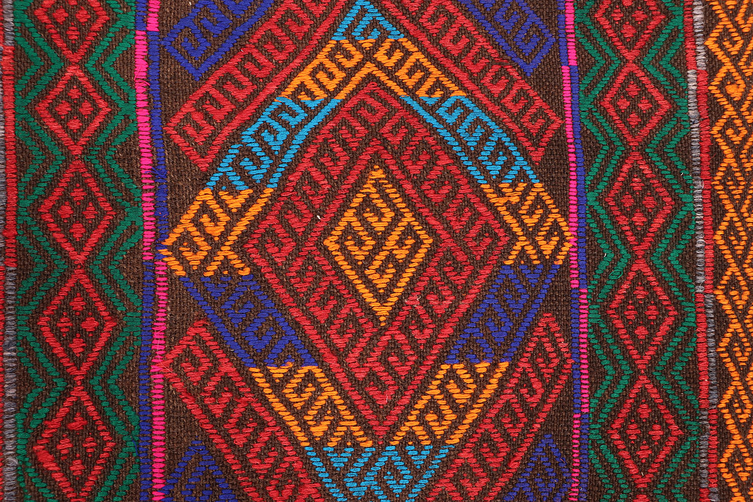 2' 6" X 9' Multy Handmade Suzani Kilim Rug Runner