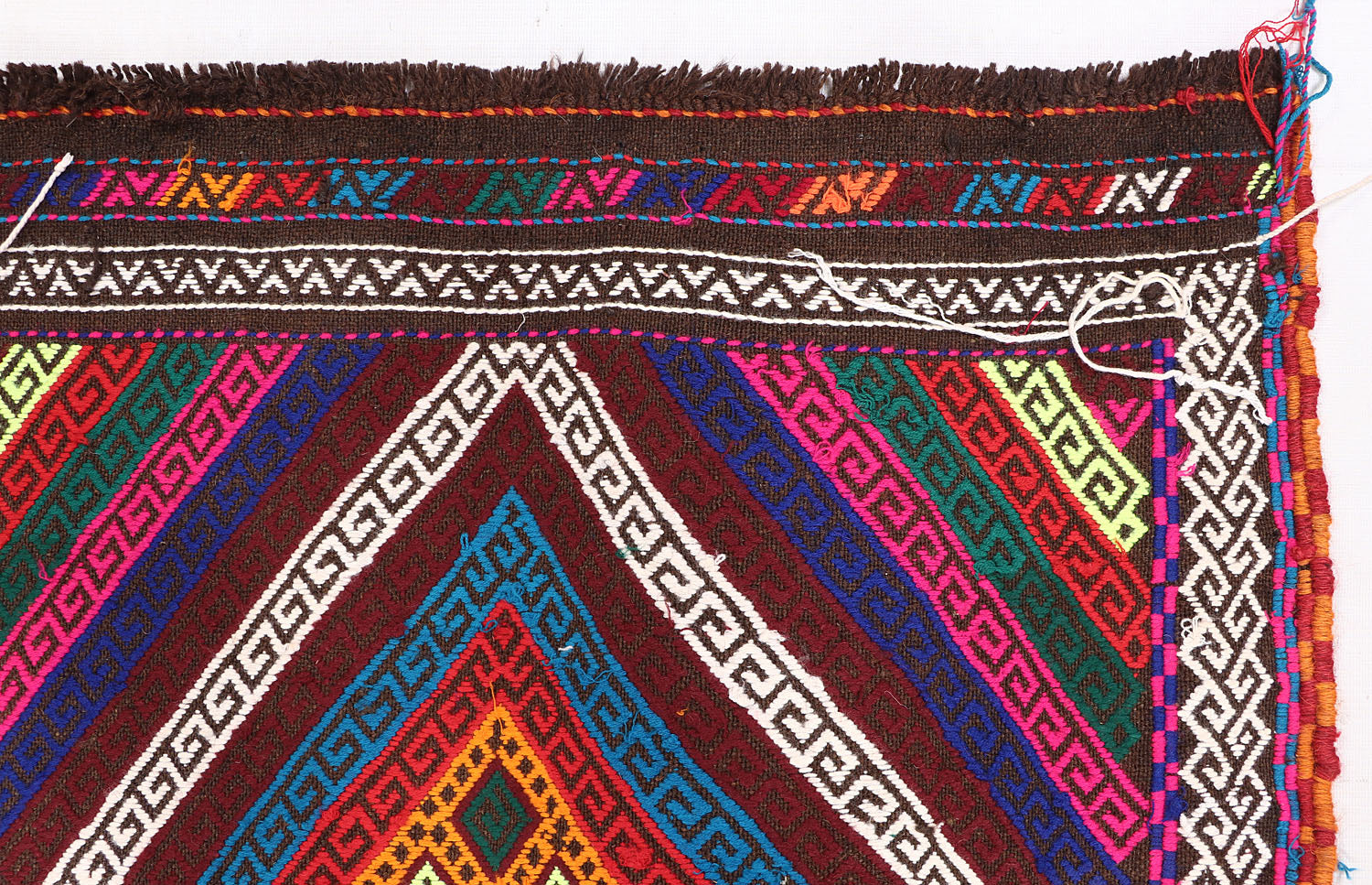 2' 6" X 9' Multy Handmade Suzani Kilim Rug Runner