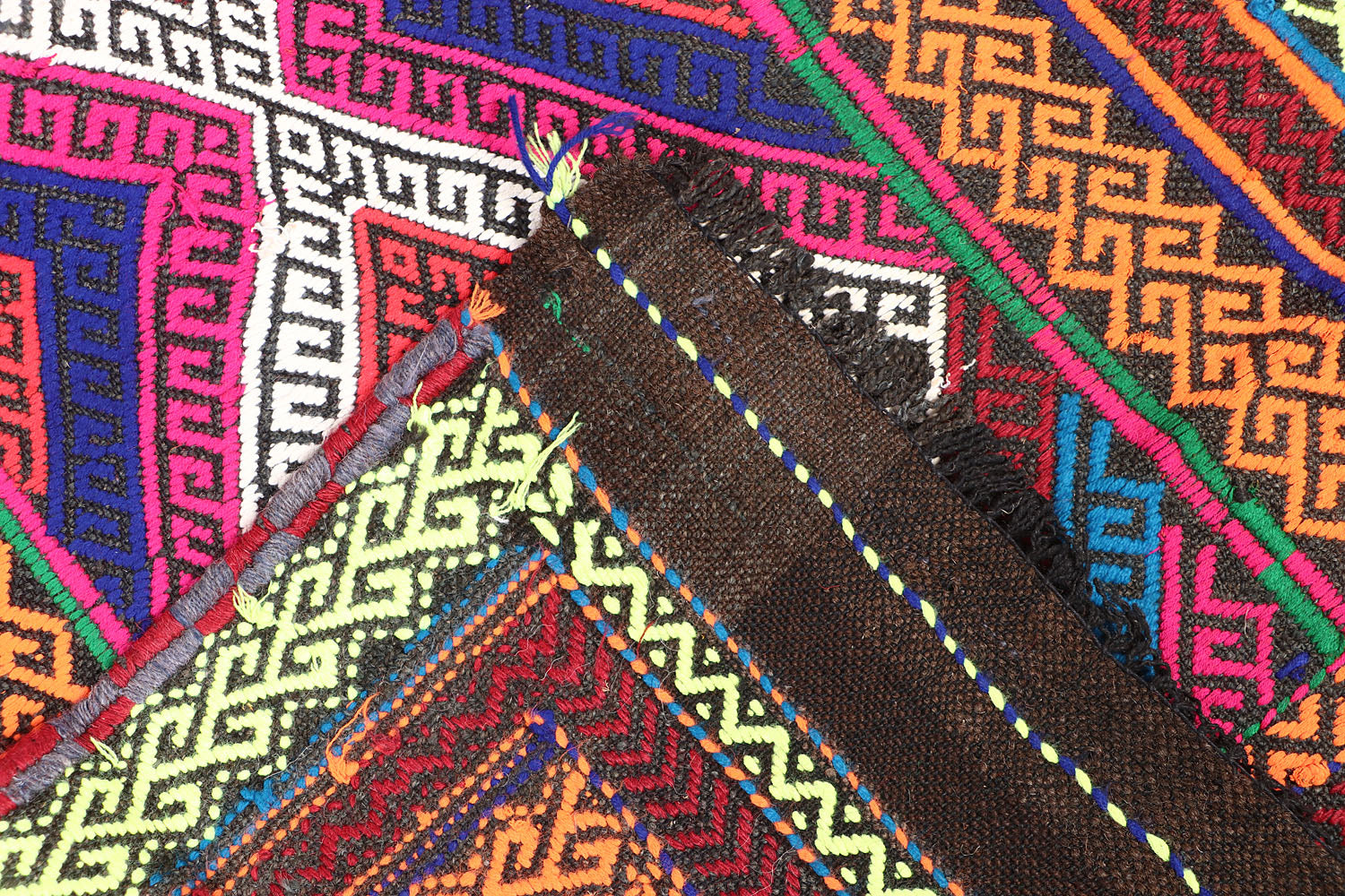 2' 6" X 9' Multy Handmade Suzani Kilim Rug Runner