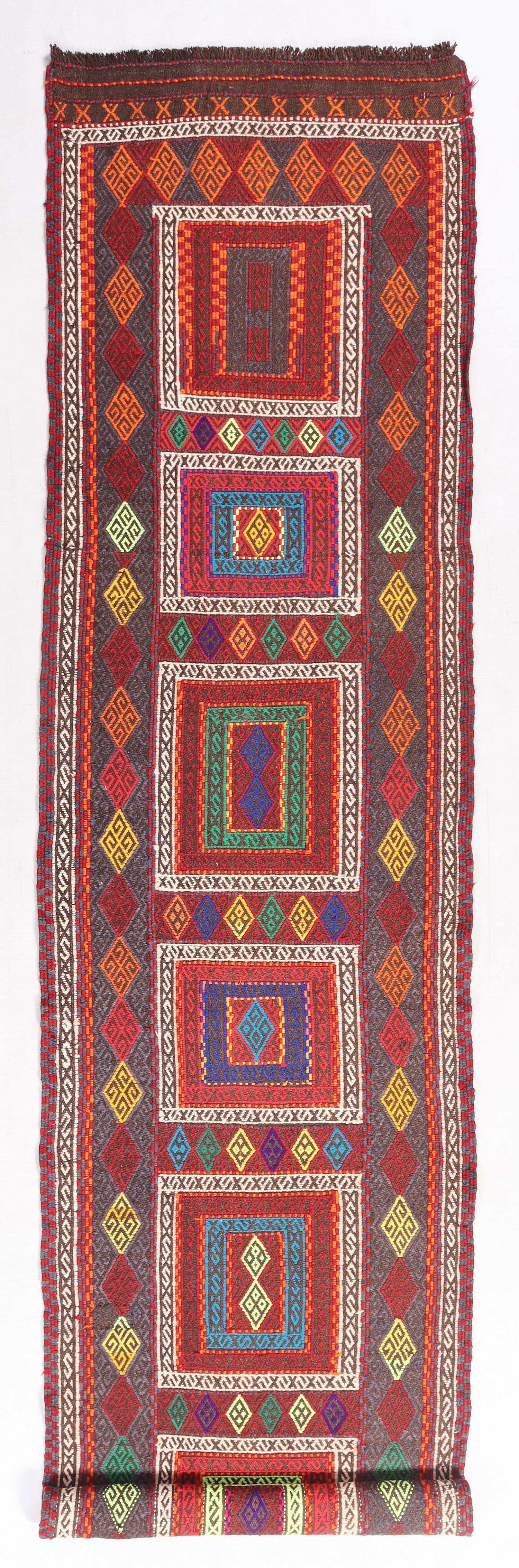 2' 6" x 10' Multy Handmade Suzani Kilim Rug Runner
