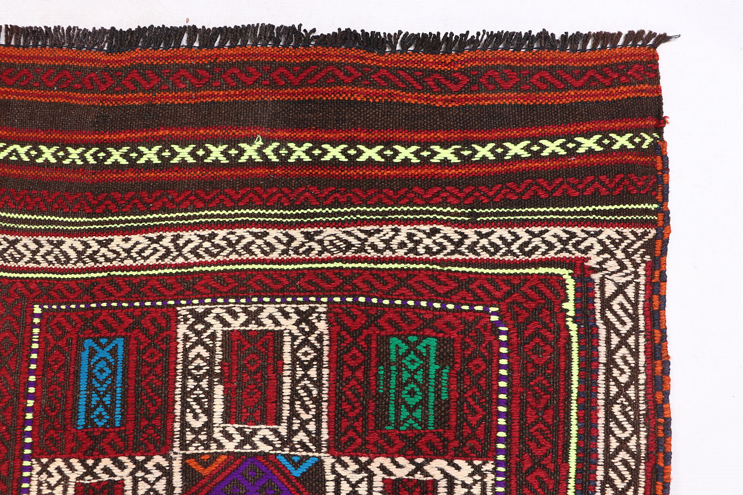 10' 6" X 2' 6" Multy Handmade Suzani Kilim Rug Runner