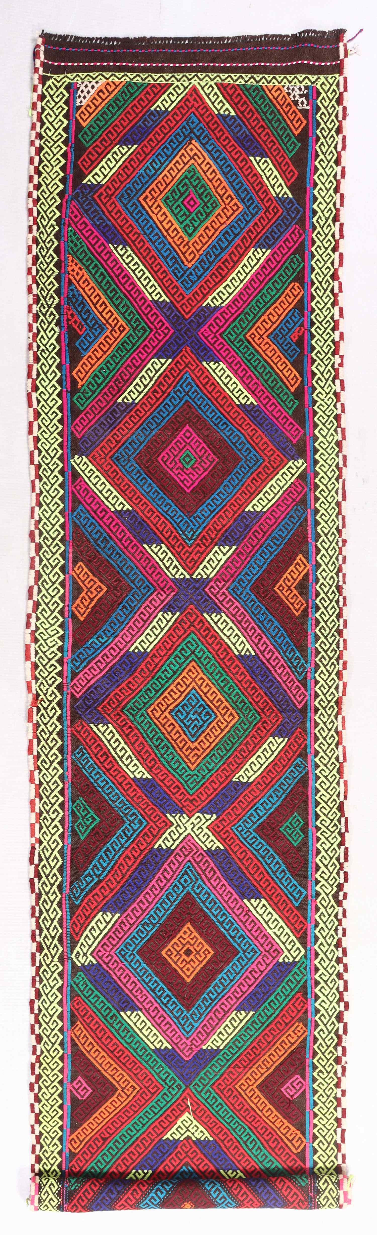 3' X 10' Multy Handmade Suzani Kilim Rug Runner