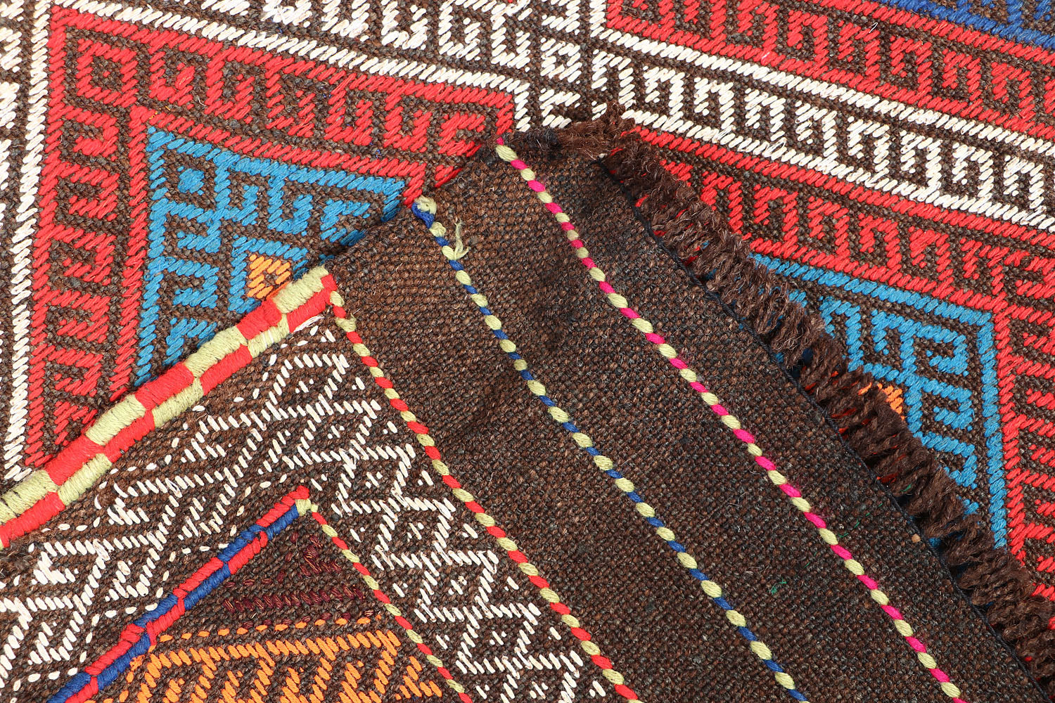 10' 6" X 2' 6" Multy Handmade Suzani Kilim Rug Runner