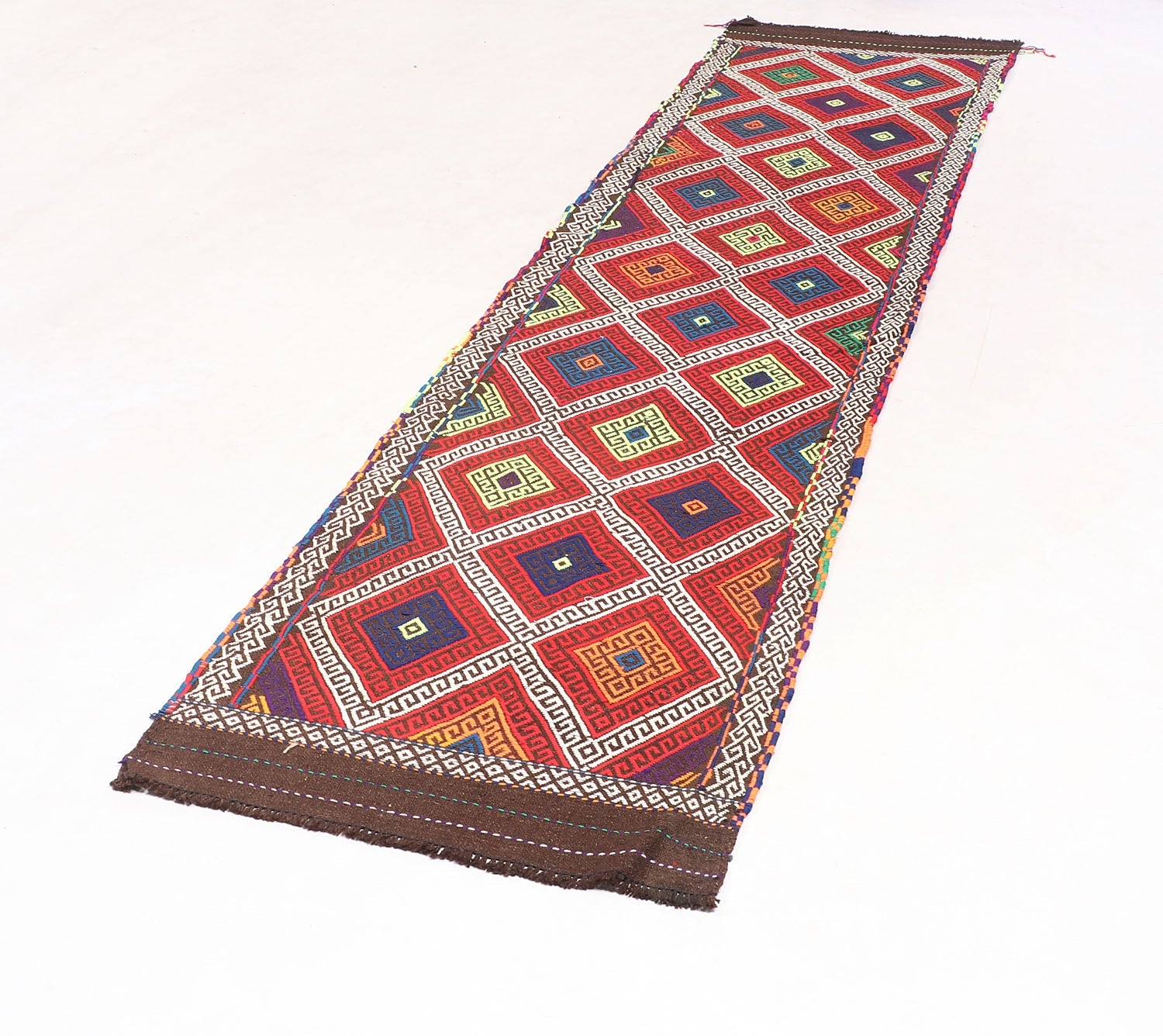 2' 6" x 10' Multy Handmade Suzani Kilim Rug Runner