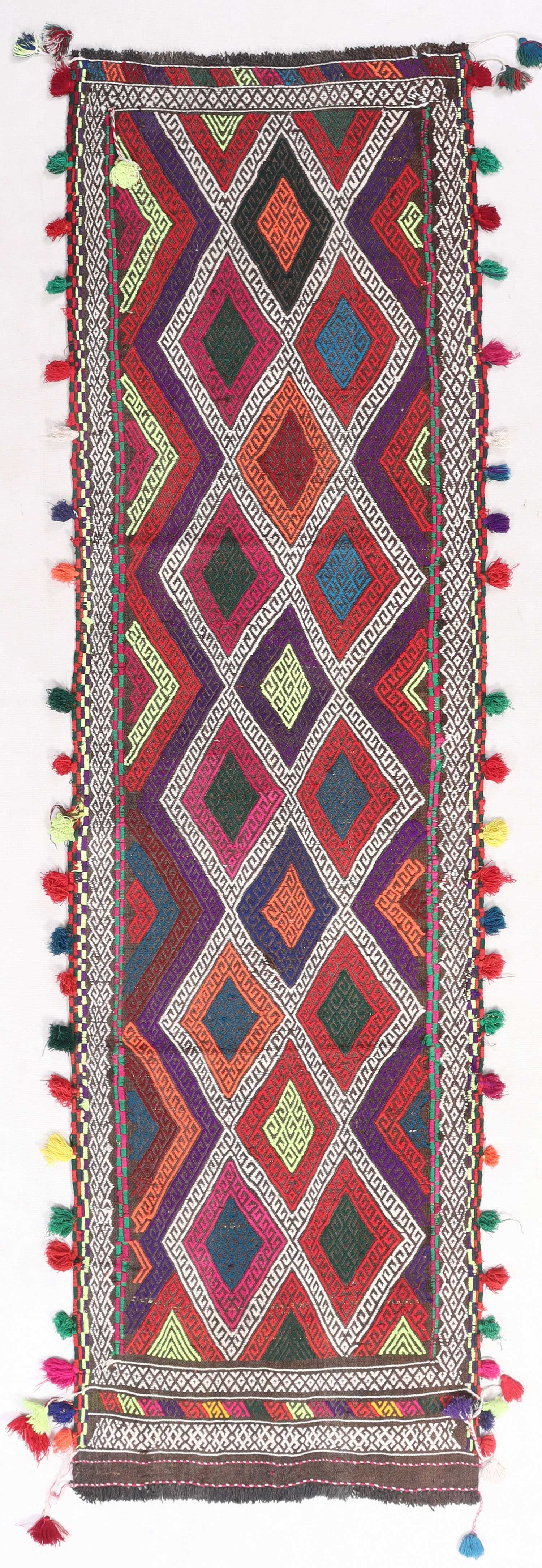 2' 6" X 7' 6" Multy Handmade Suzani Kilim Rug Runner