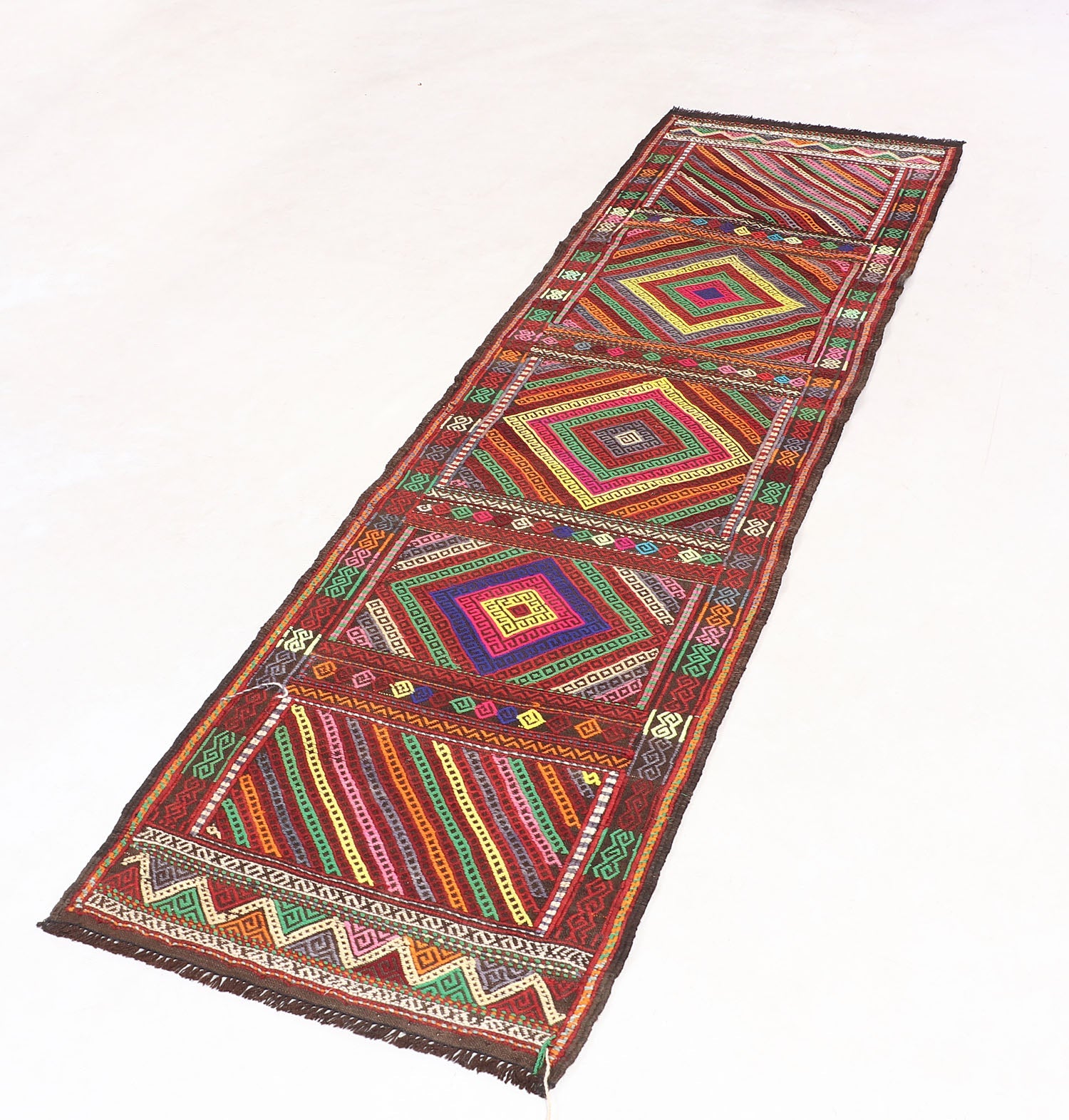 2' 6" x 8' Multy Handmade Suzani Kilim Rug Runner