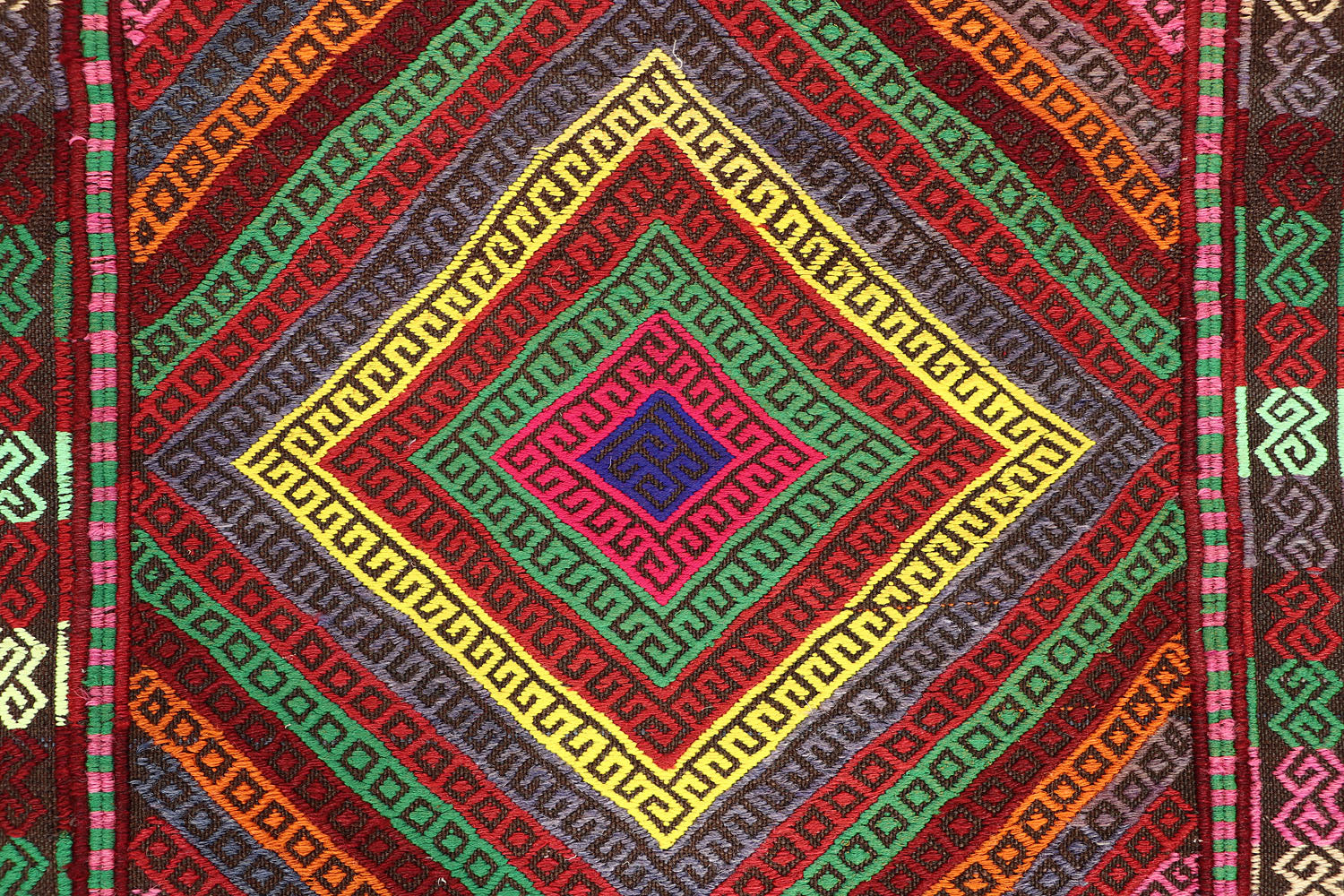 2' 6" x 8' Multy Handmade Suzani Kilim Rug Runner