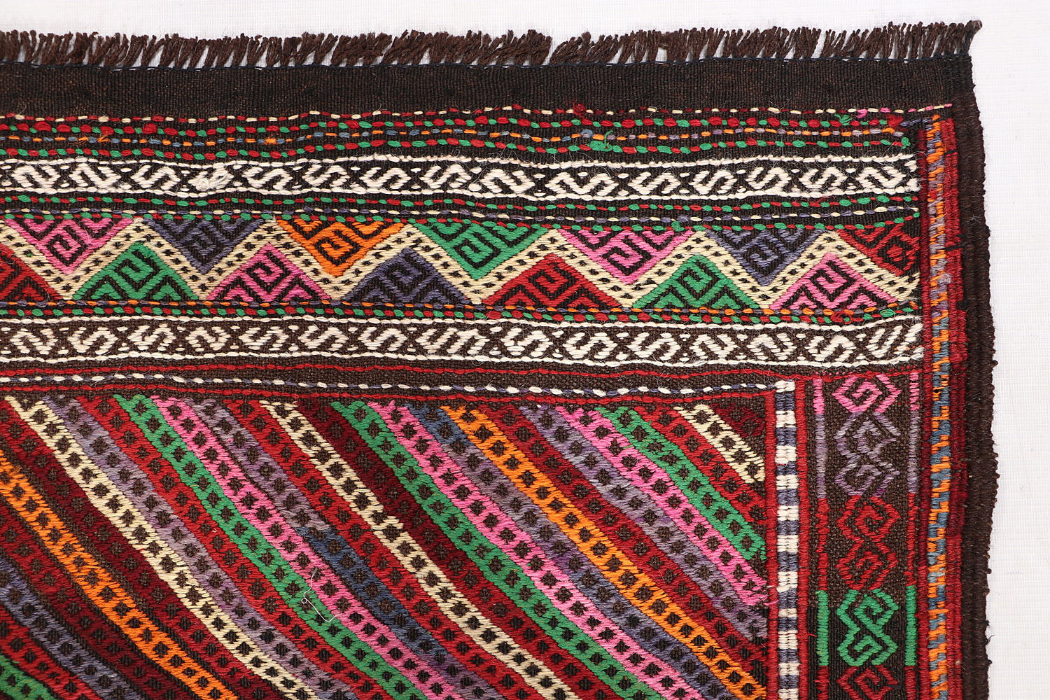 2' 6" x 8' Multy Handmade Suzani Kilim Rug Runner