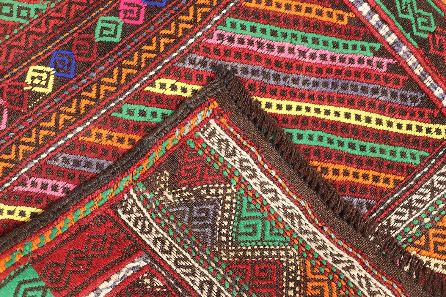 2' 6" x 8' Multy Handmade Suzani Kilim Rug Runner