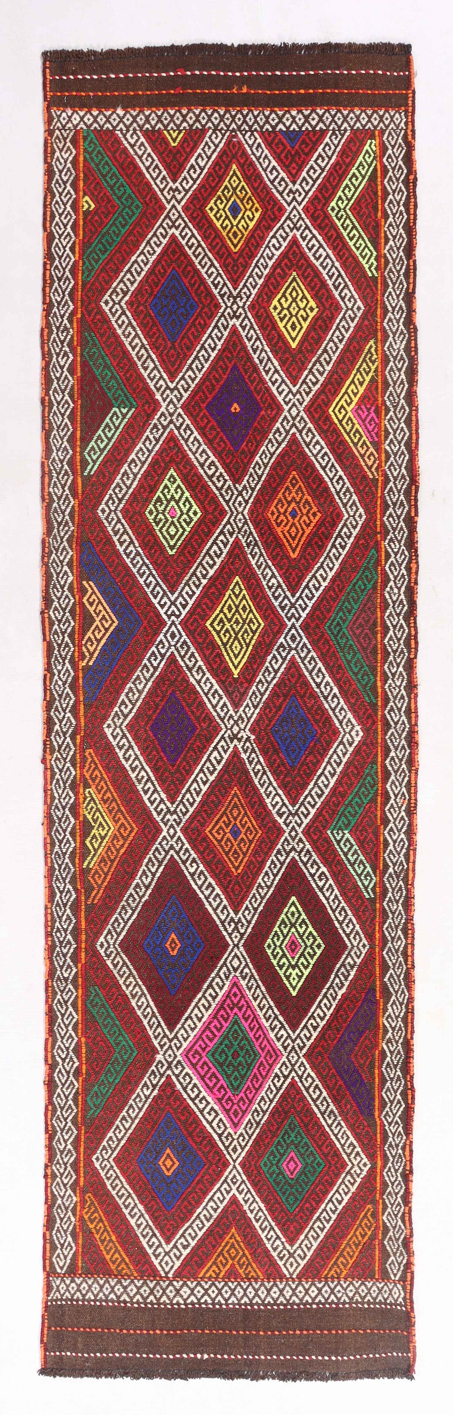 2' 6" x 8' Multy Handmade Suzani Kilim Rug Runner