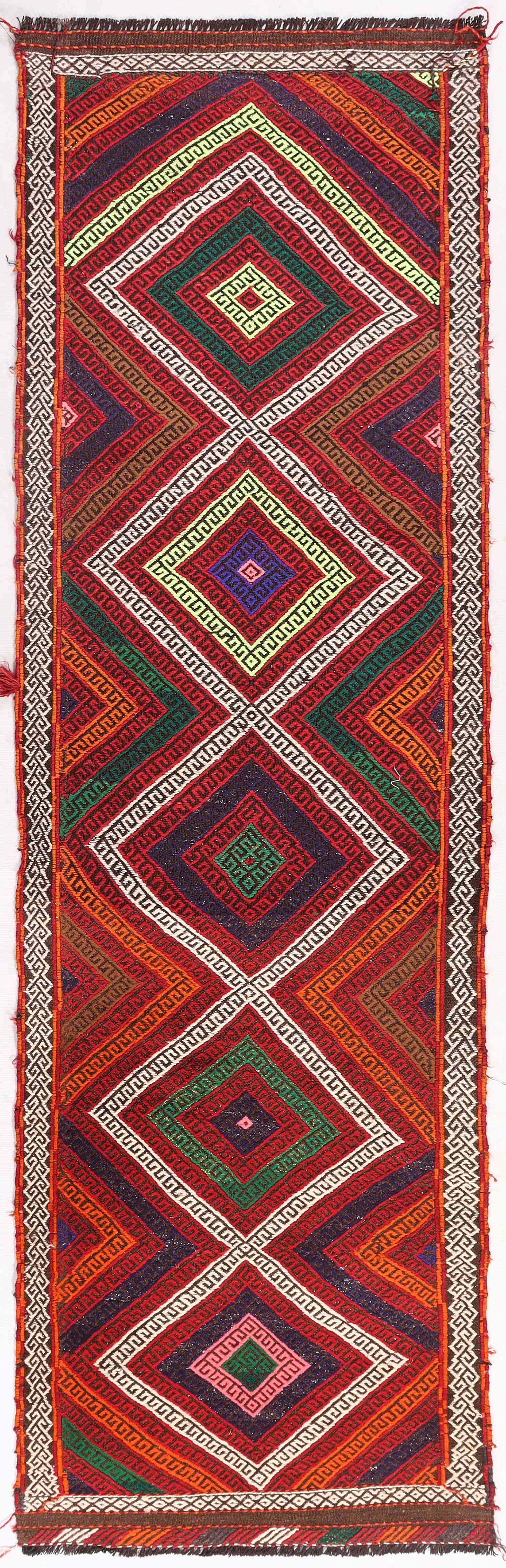 2' 6" x 8' Multy Handmade Suzani Kilim Rug Runner