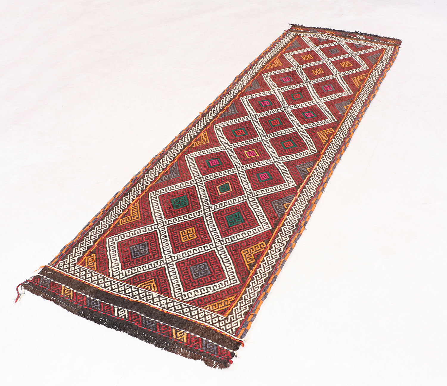 2' 6" x 8' Multy Handmade Suzani Kilim Rug Runner
