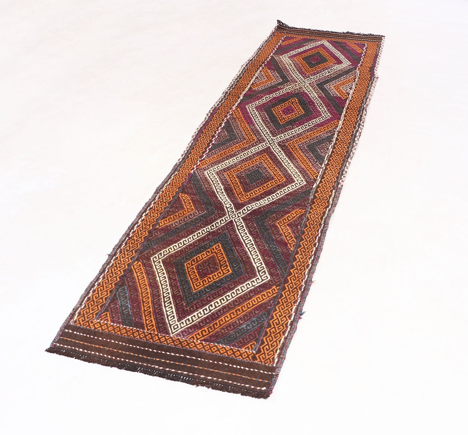 2' 6" X 9' Multy Handmade Suzani Kilim Rug Runner