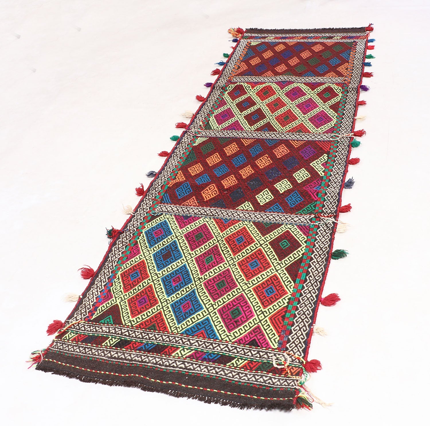 2' 6" x 8' Multy Handmade Suzani Kilim Rug Runner