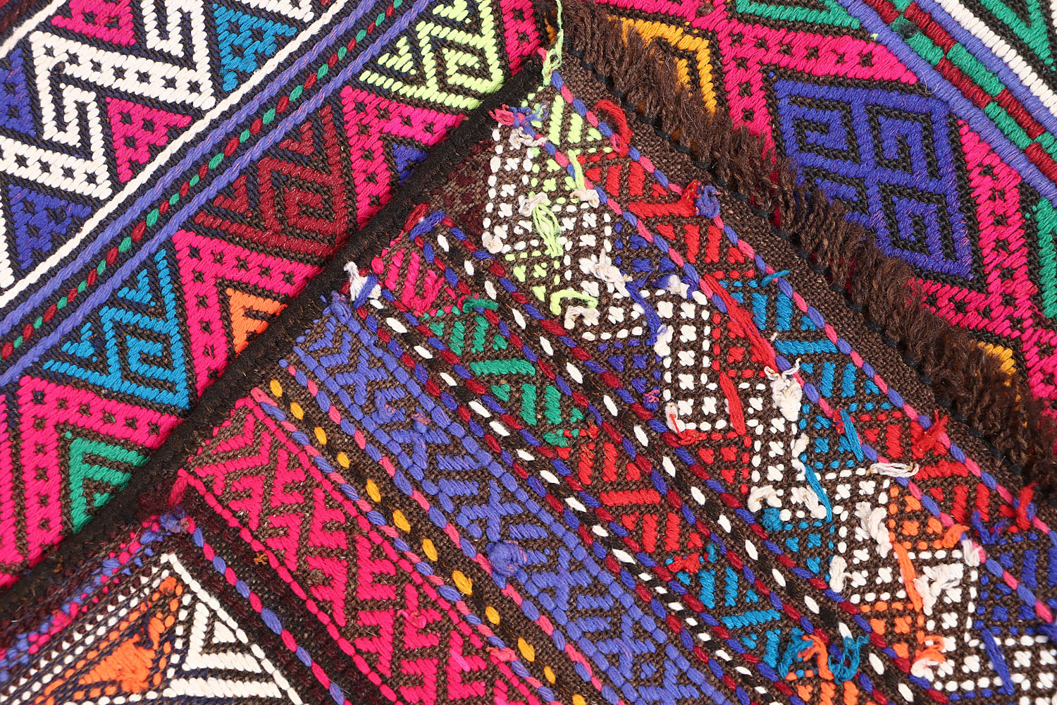 2' X 5' Multy Handmade Suzani Kilim Rug Rectangular