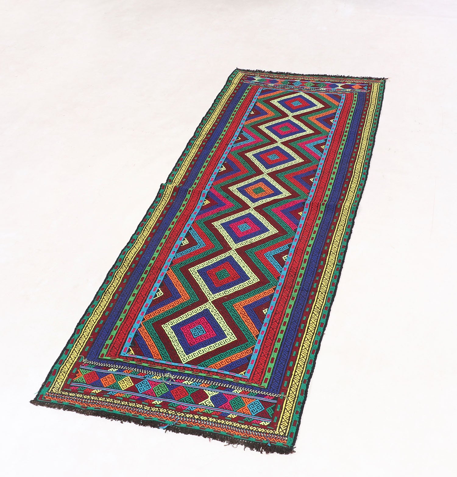 Multy Handmade Suzani Kilim Rug Runner