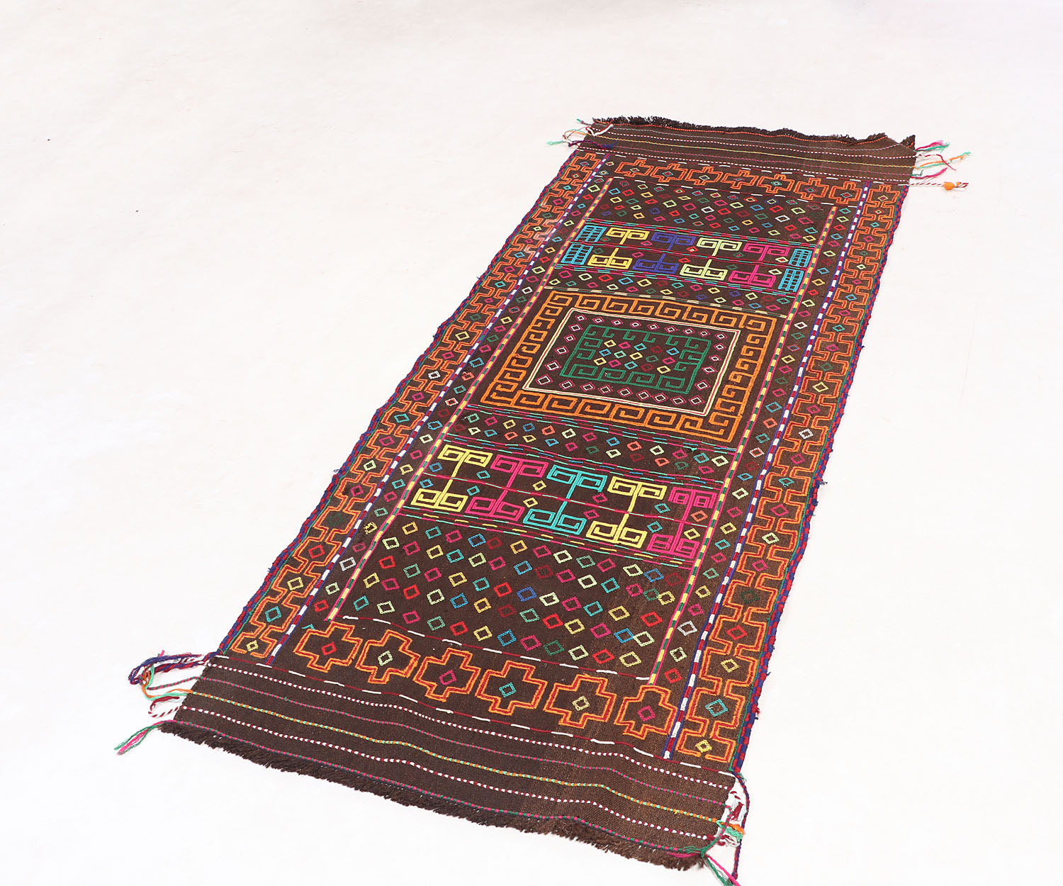 Multy Handmade Suzani Kilim Rug Runner