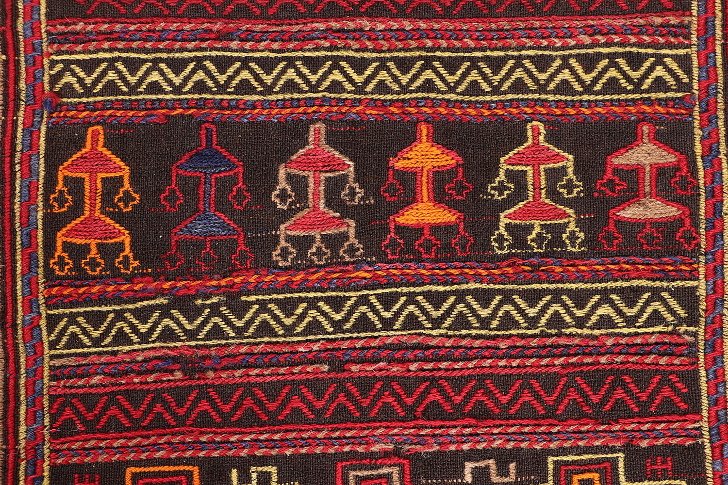 6' 6" X 3' Multy Handmade Suzani Kilim Rug Runner