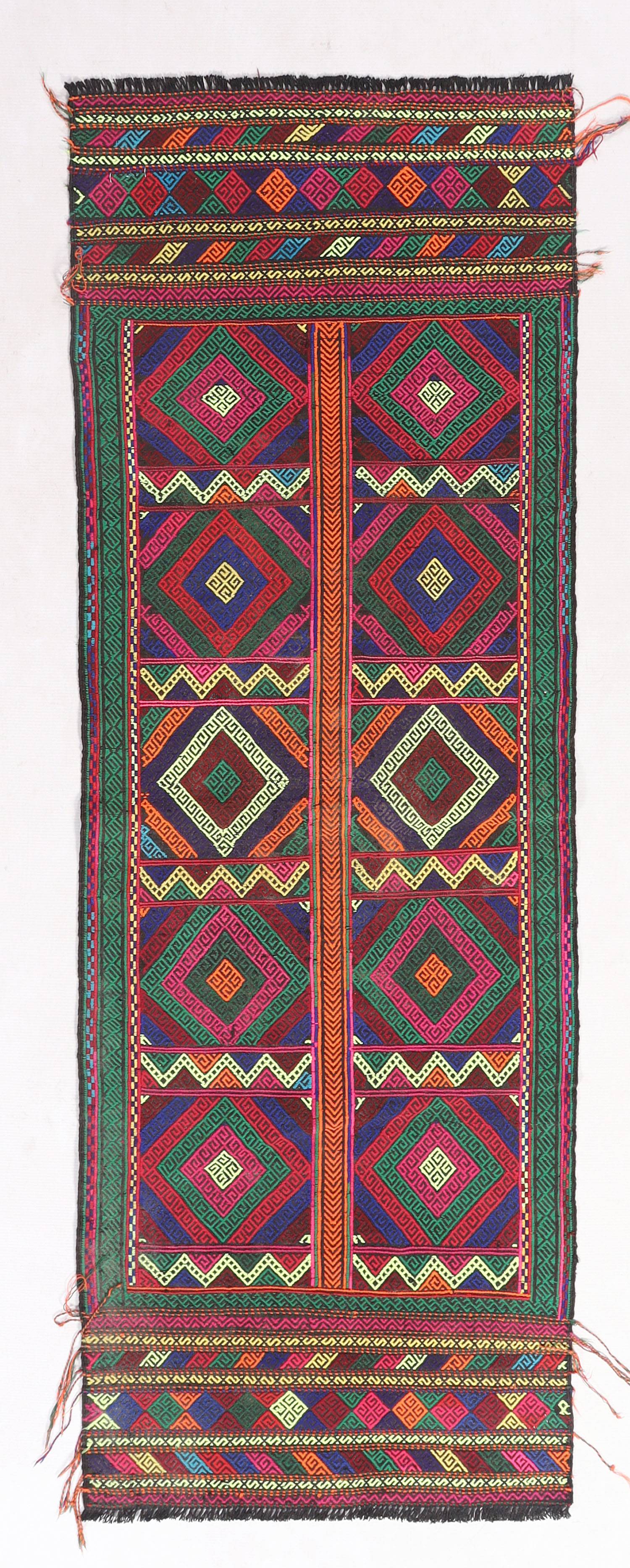 2' X 5' Multy Handmade Suzani Kilim Rug Rectangular