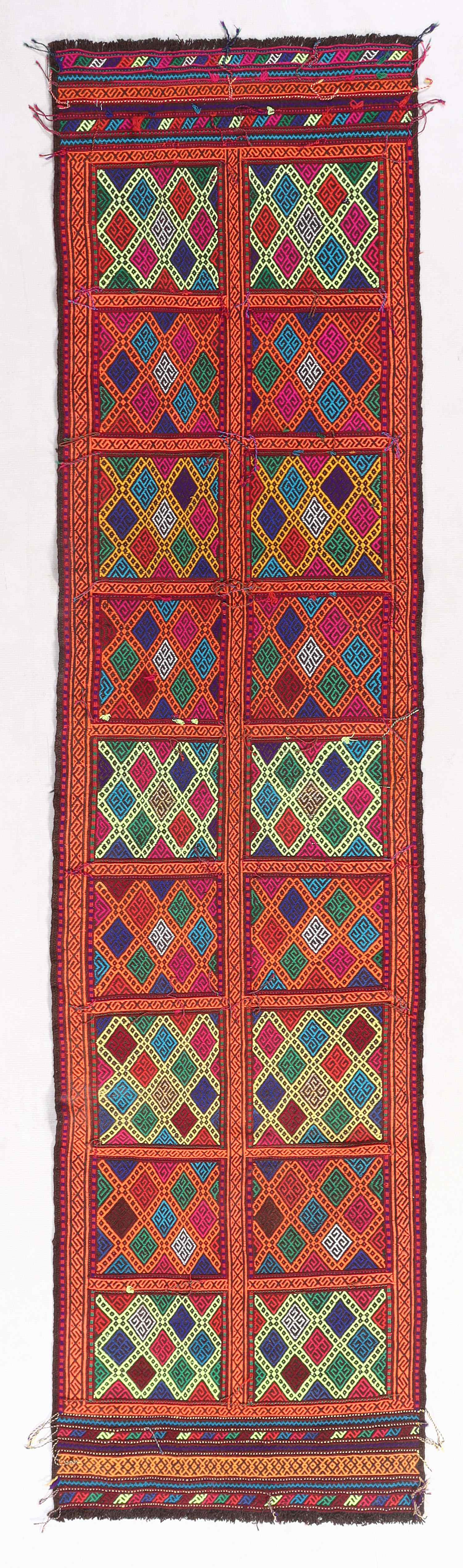 2' 6" x 8' Multy Handmade Suzani Kilim Rug Runner