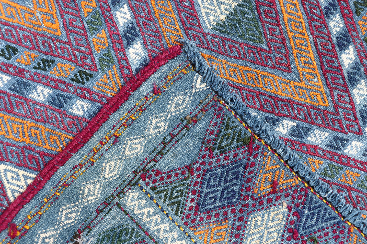 2' 6" X 9' Multy Handmade Suzani Kilim Rug Runner