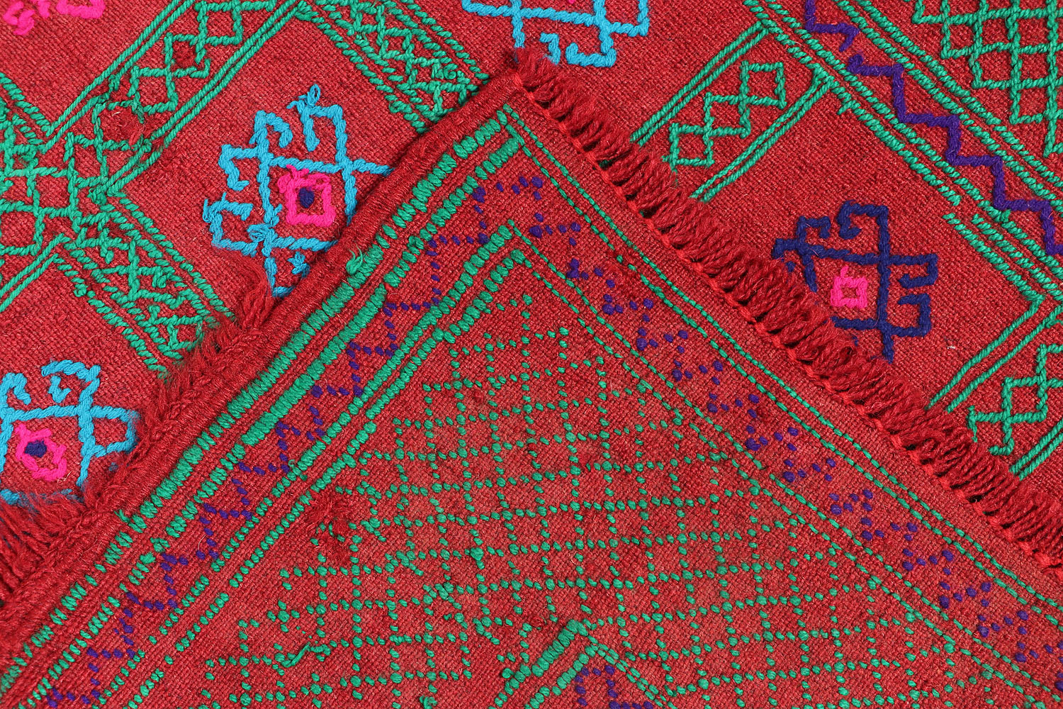 2' 6" x 8' Multy Handmade Suzani Kilim Rug Runner